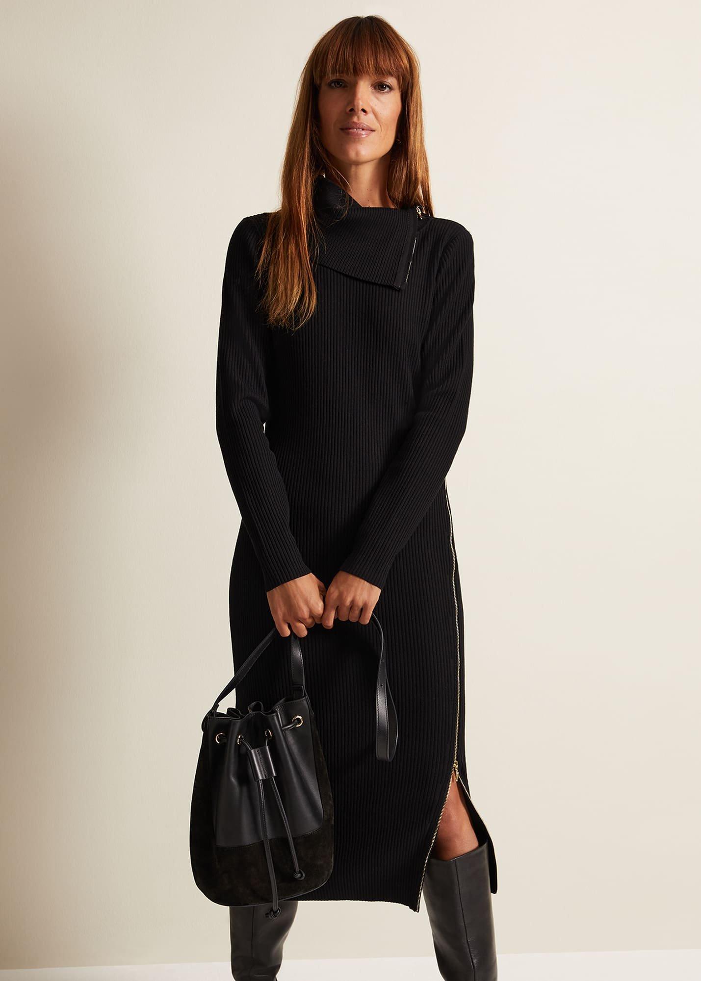 Hartley Zip Ribbed Column Dress