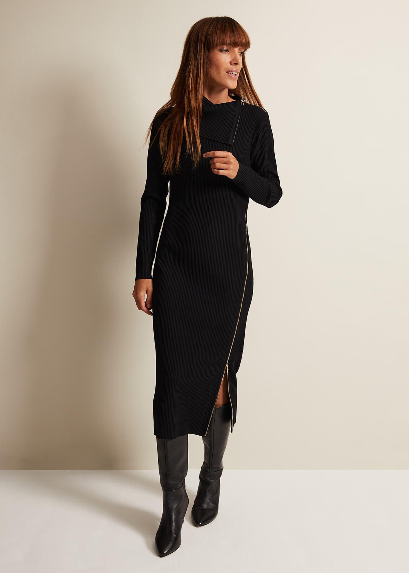 Hartley Zip Ribbed Column Dress