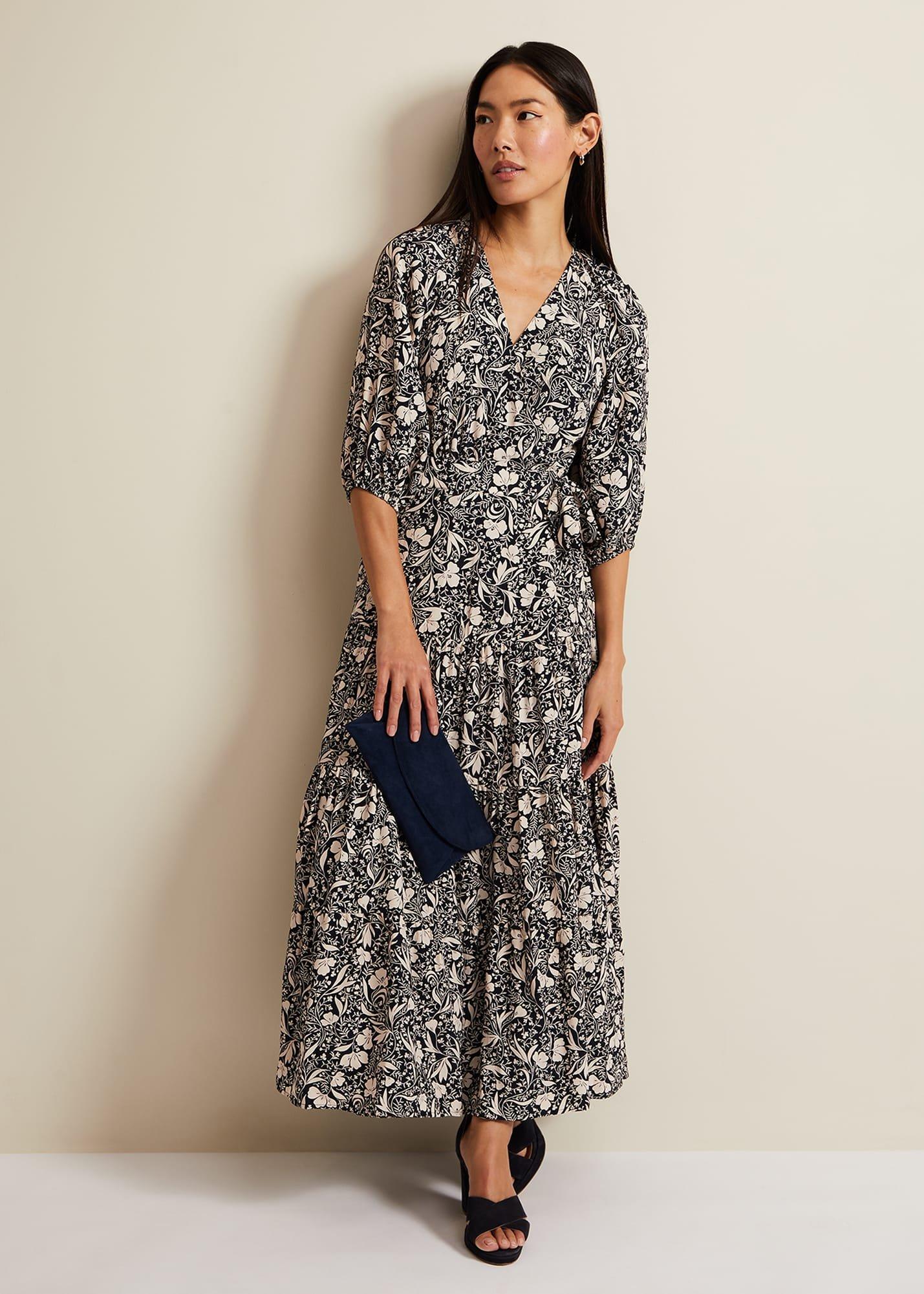 Kezia Floral Wrap Midi Dress