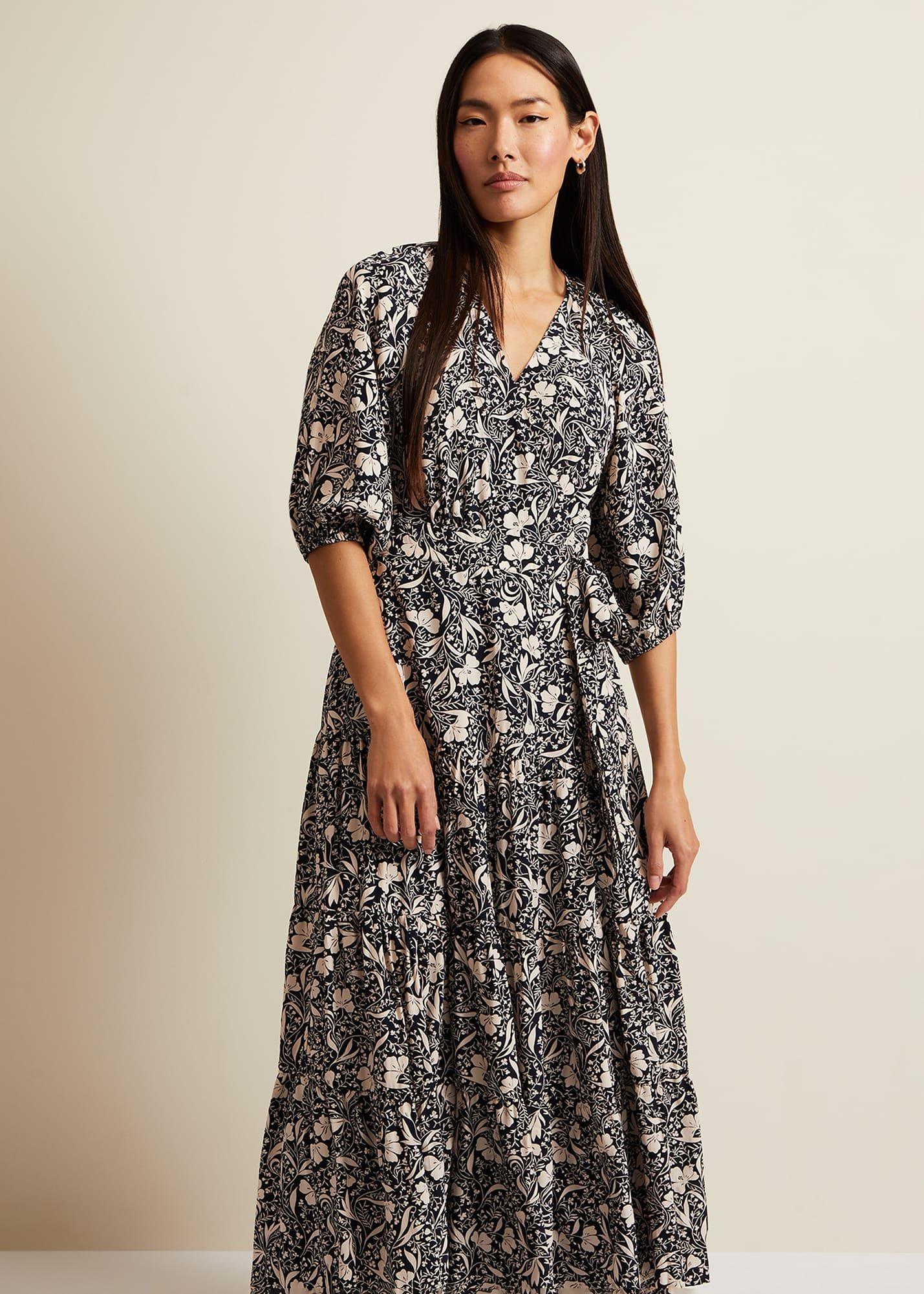 Kezia Floral Wrap Midi Dress