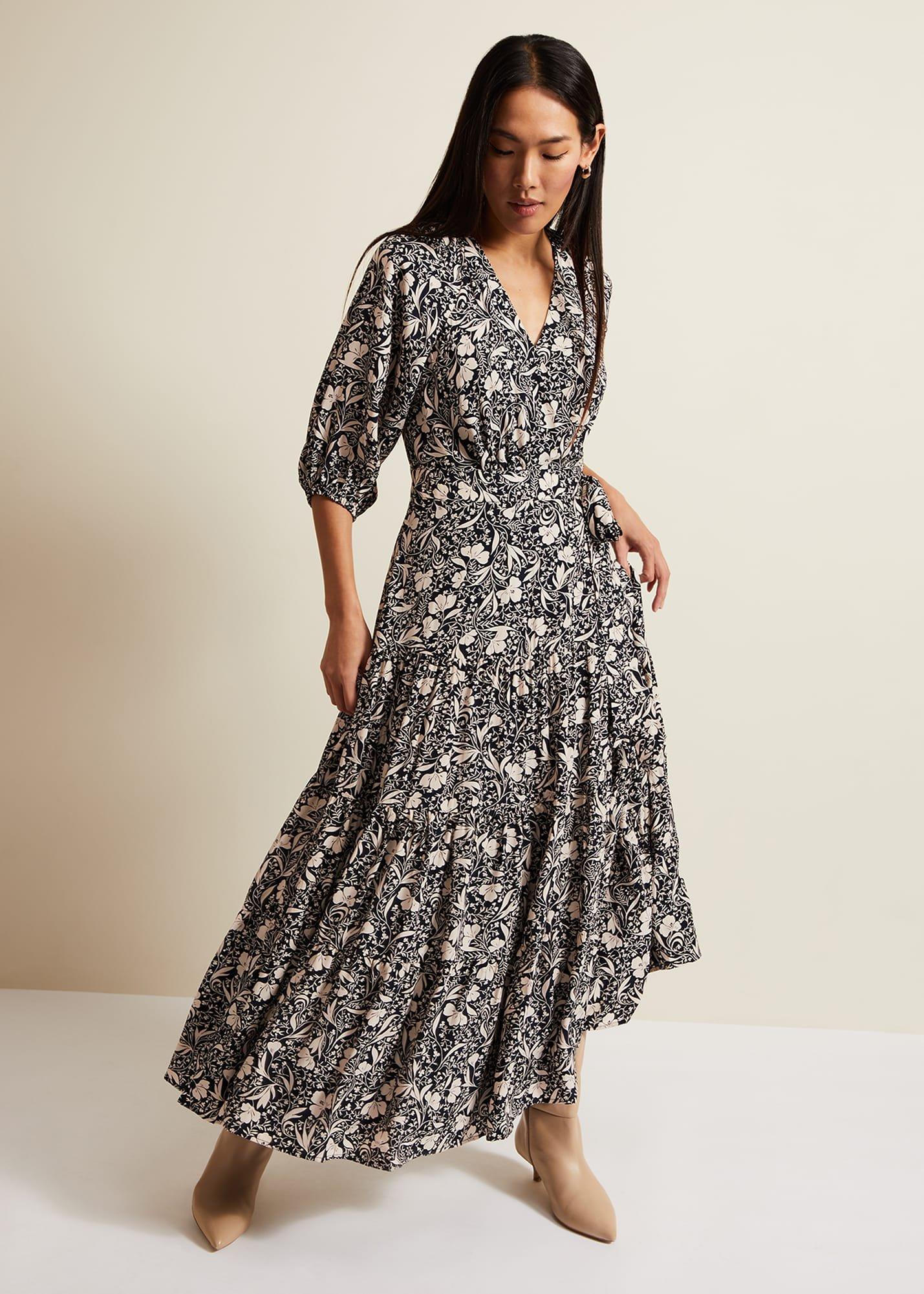 Kezia Floral Wrap Midi Dress