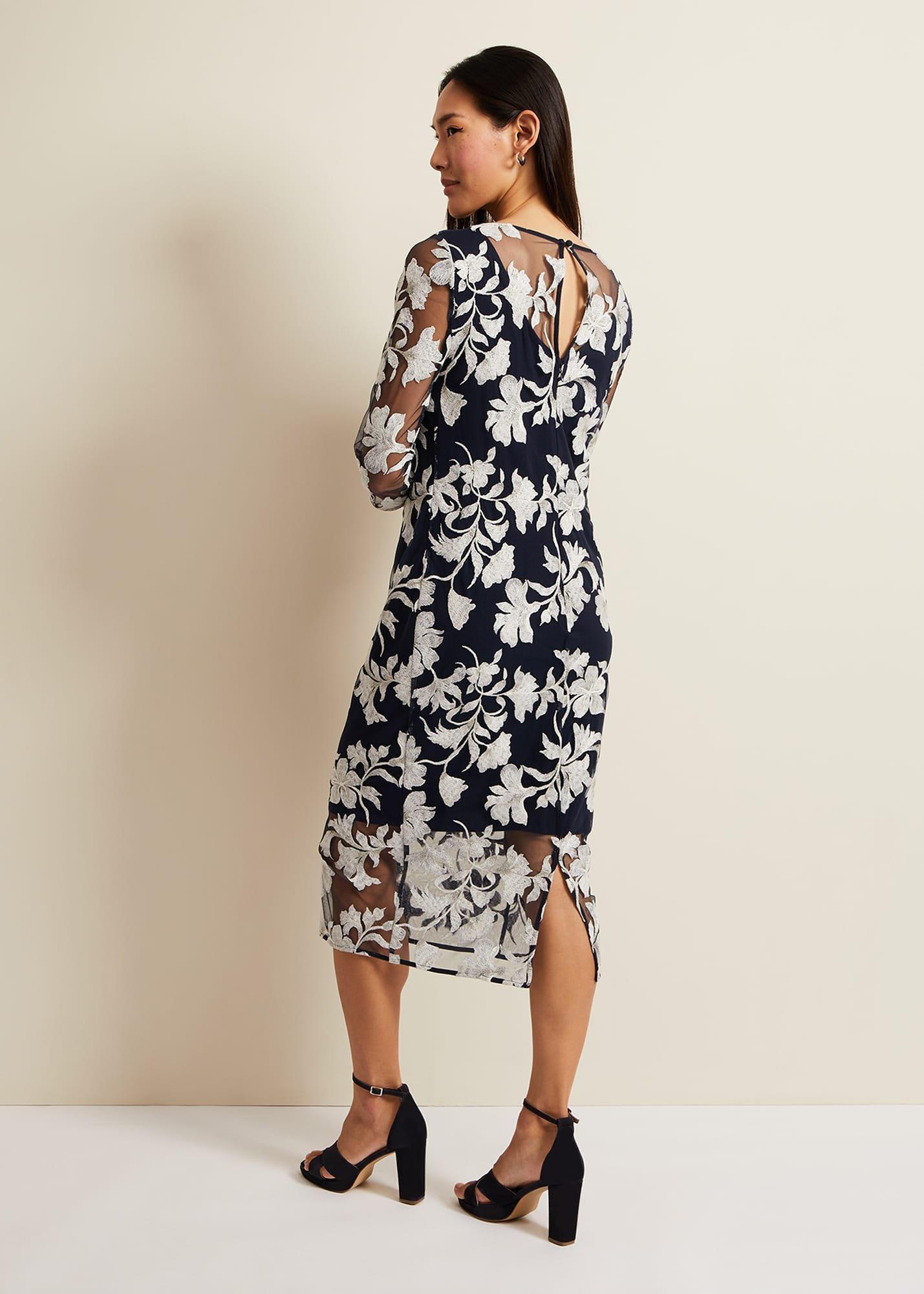 Irina Floral Mesh Midi Dress