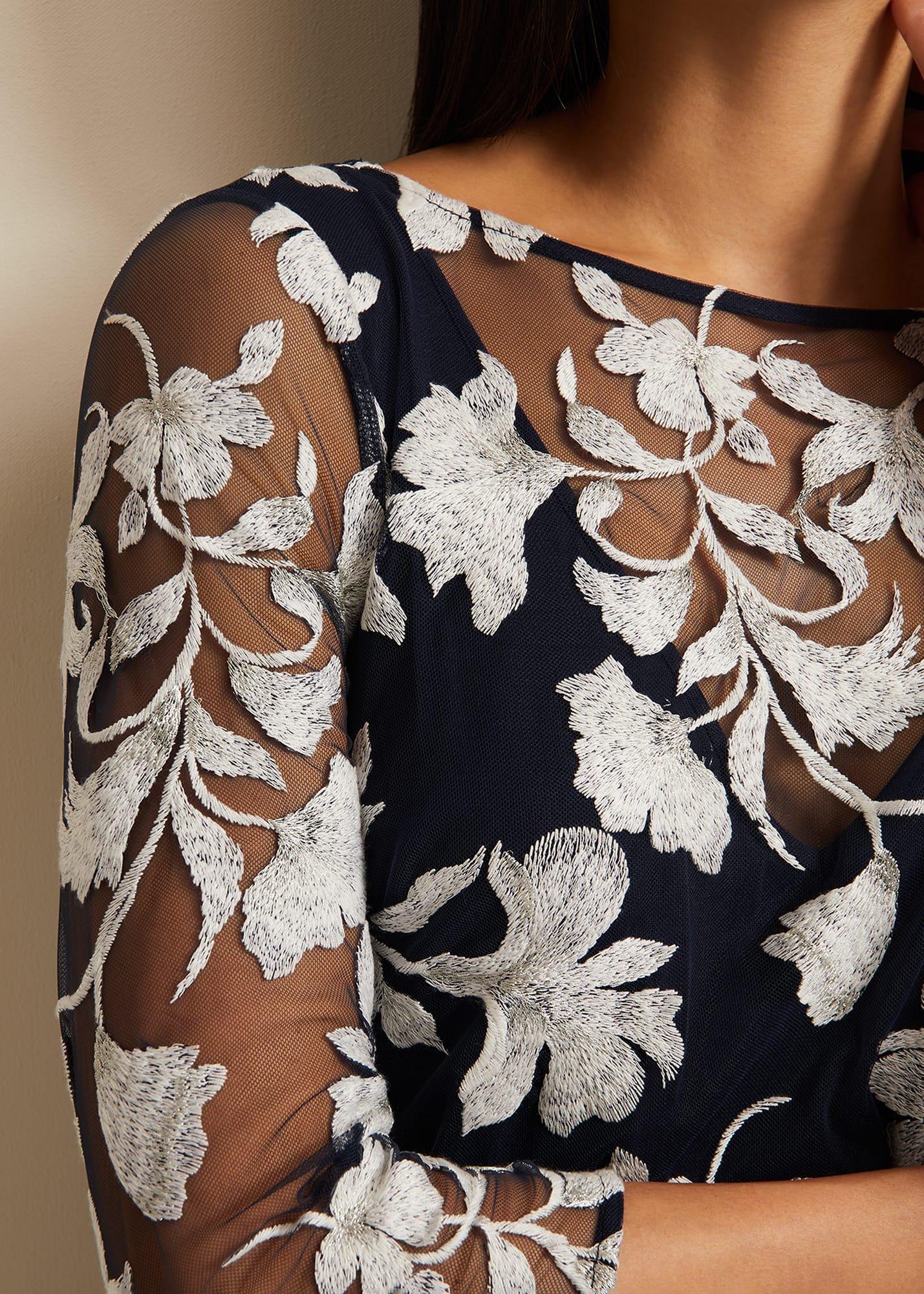Irina Floral Mesh Midi Dress