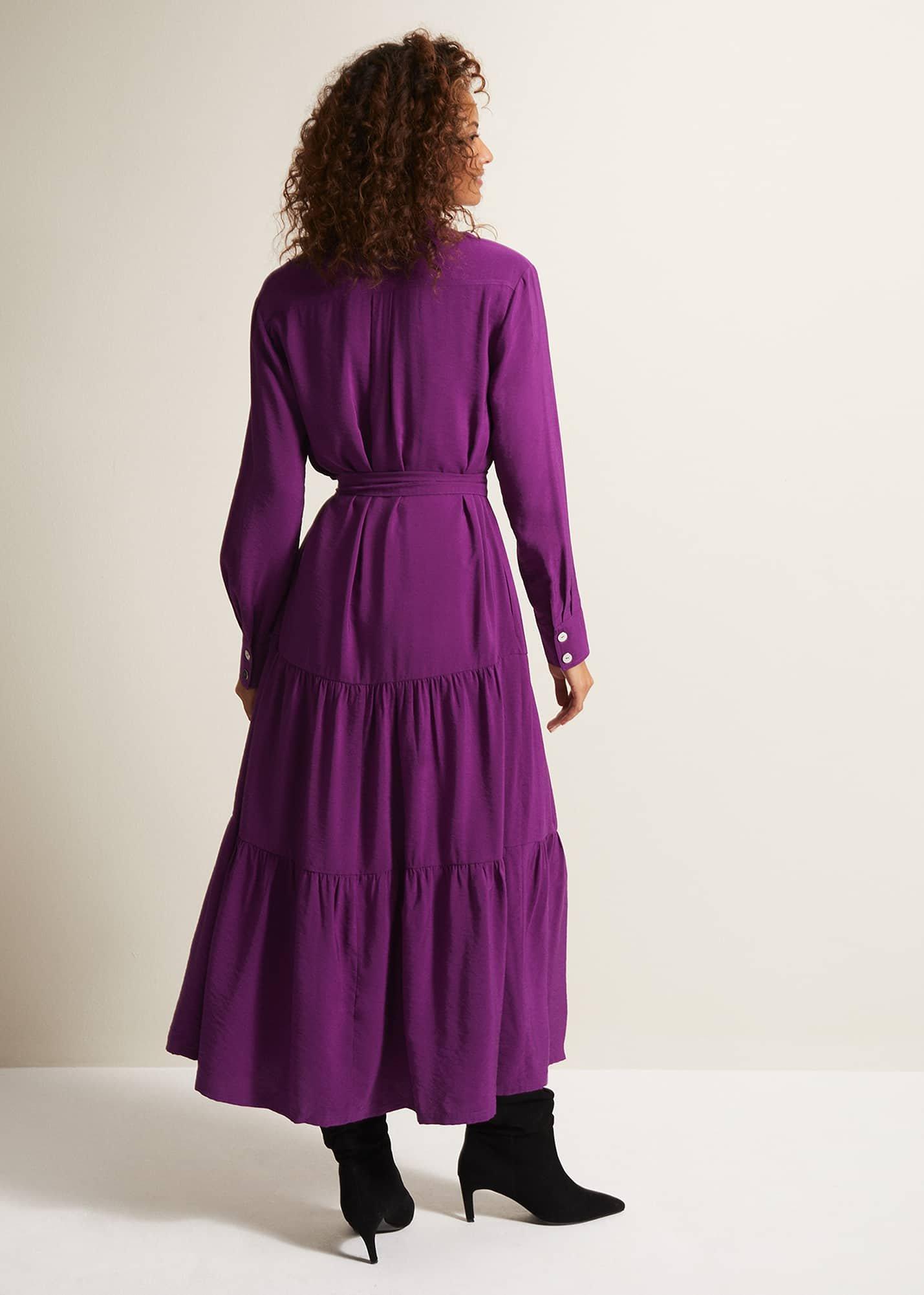 Jayden Purple Shirt Midaxi Dress