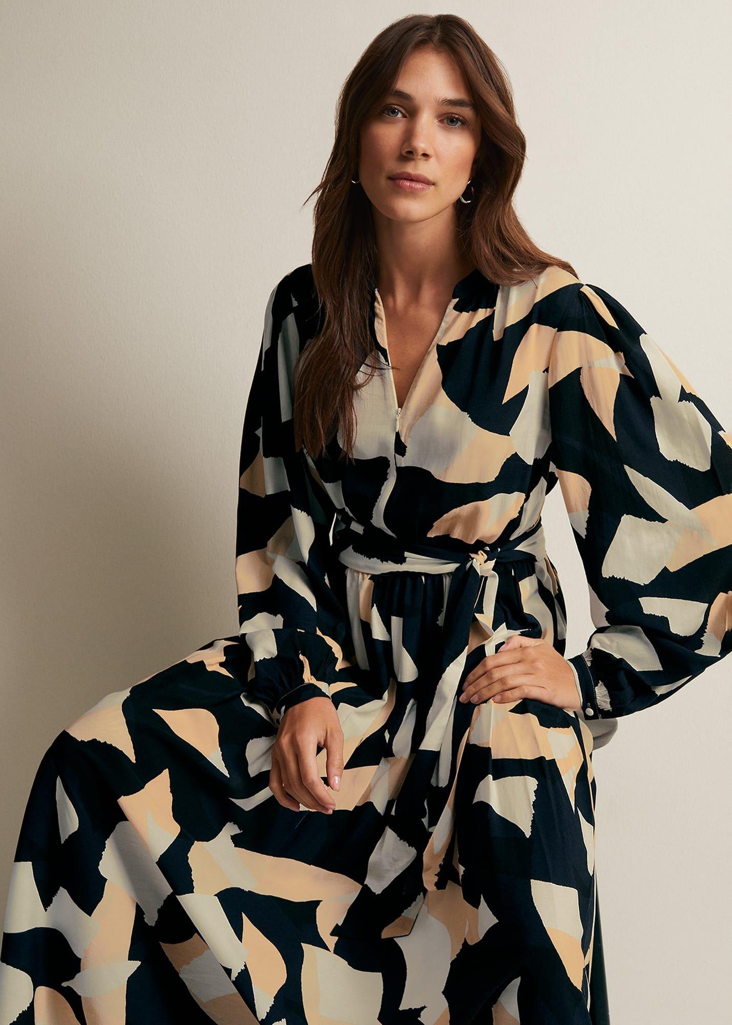 Callie Abstract Midi Dress