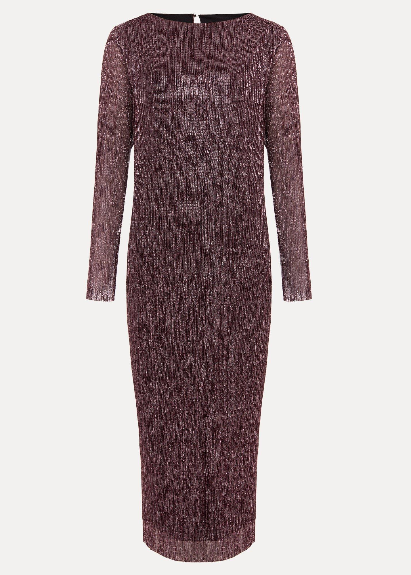 Alix Pink Plisse Midi Dress