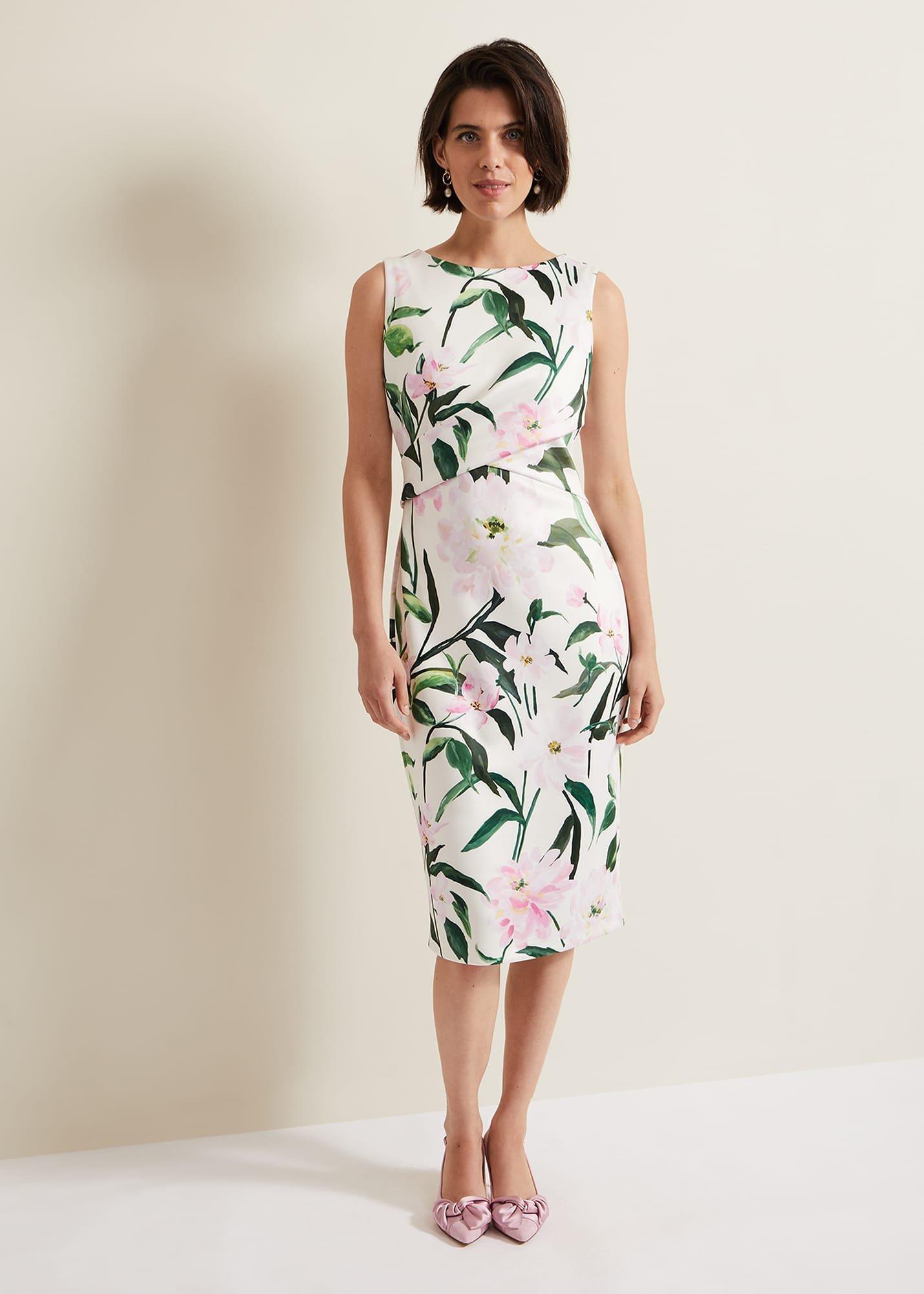 Elsa Floral Scuba Midi Dress