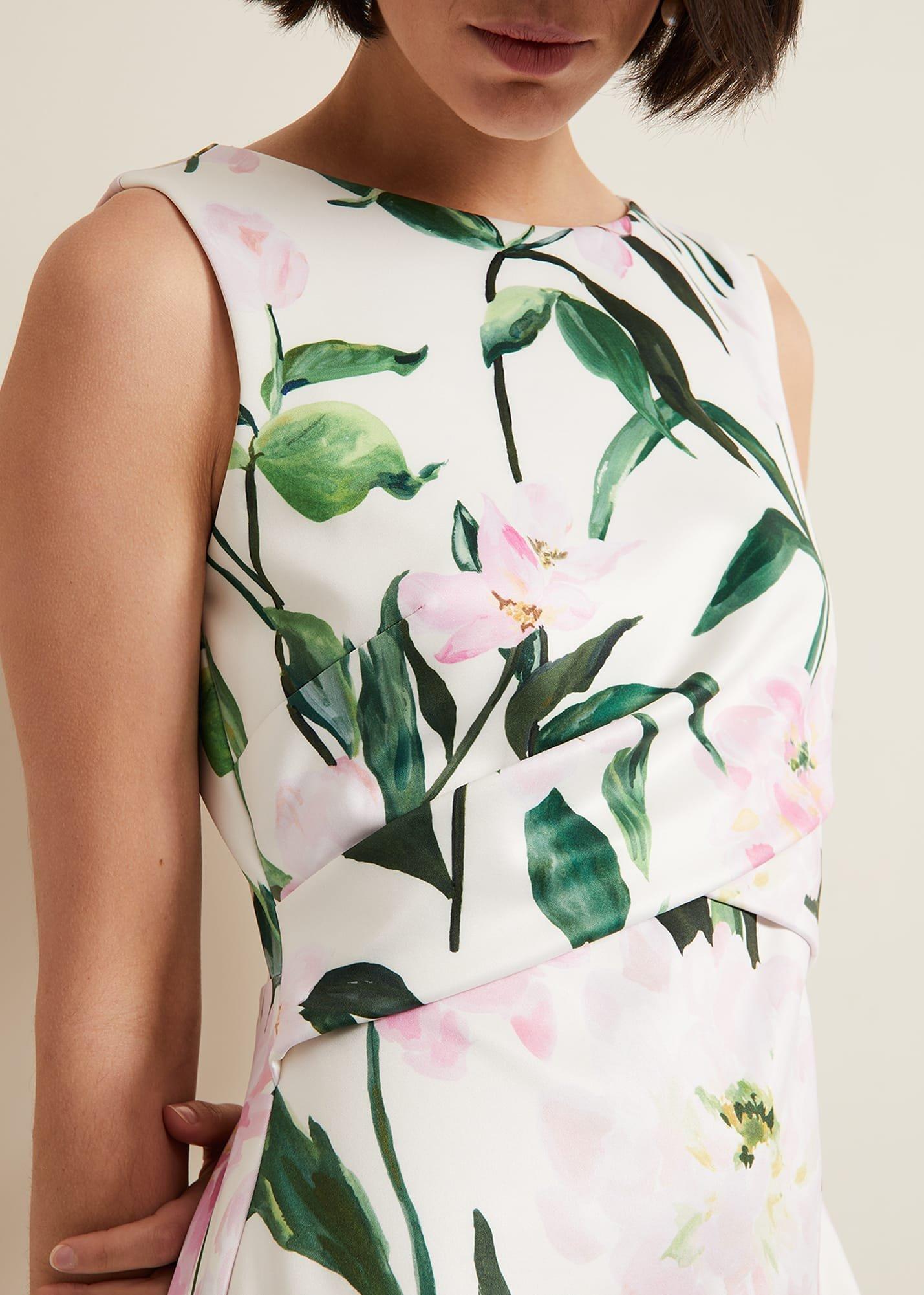 Elsa Floral Scuba Midi Dress