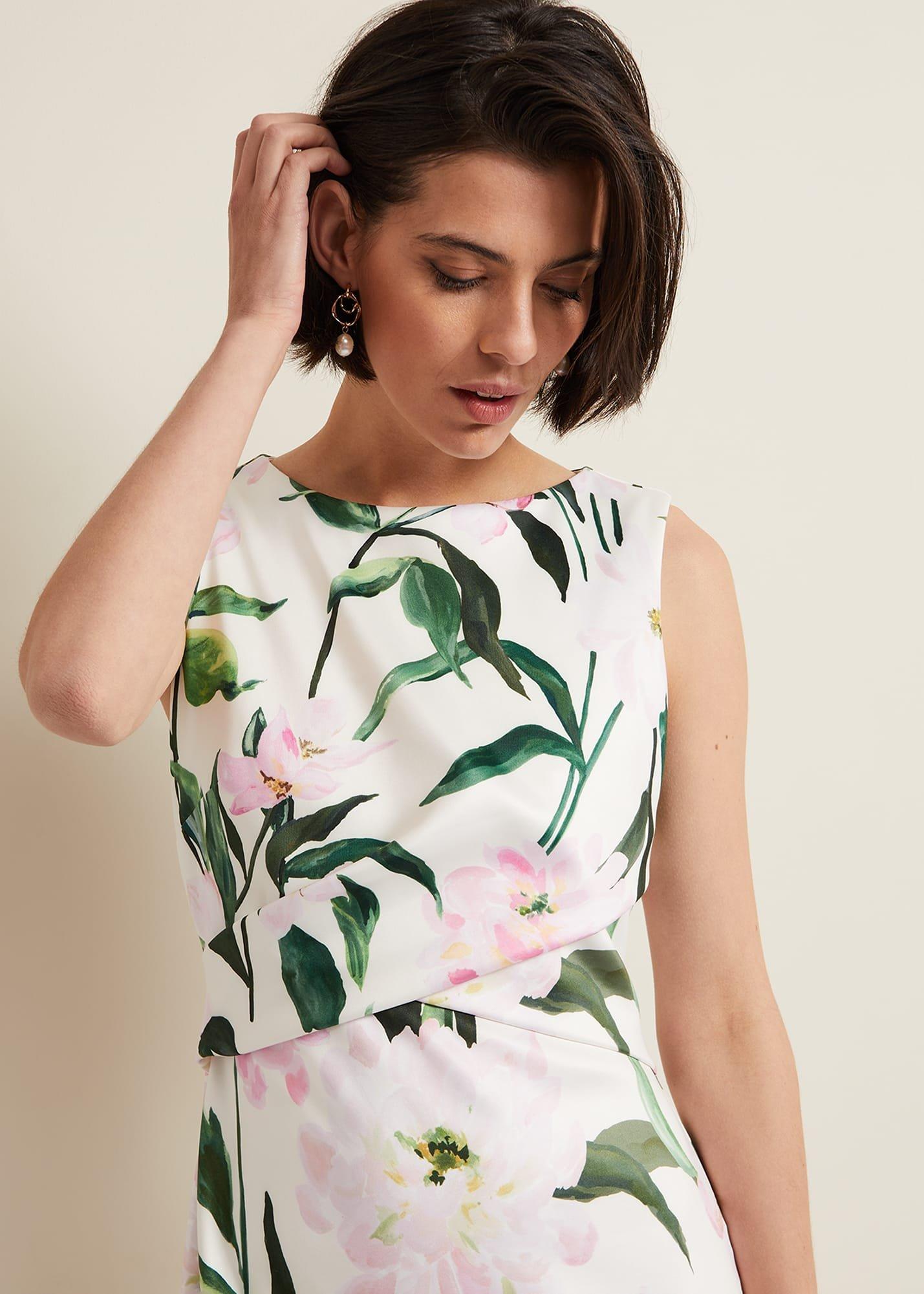 Elsa Floral Scuba Midi Dress