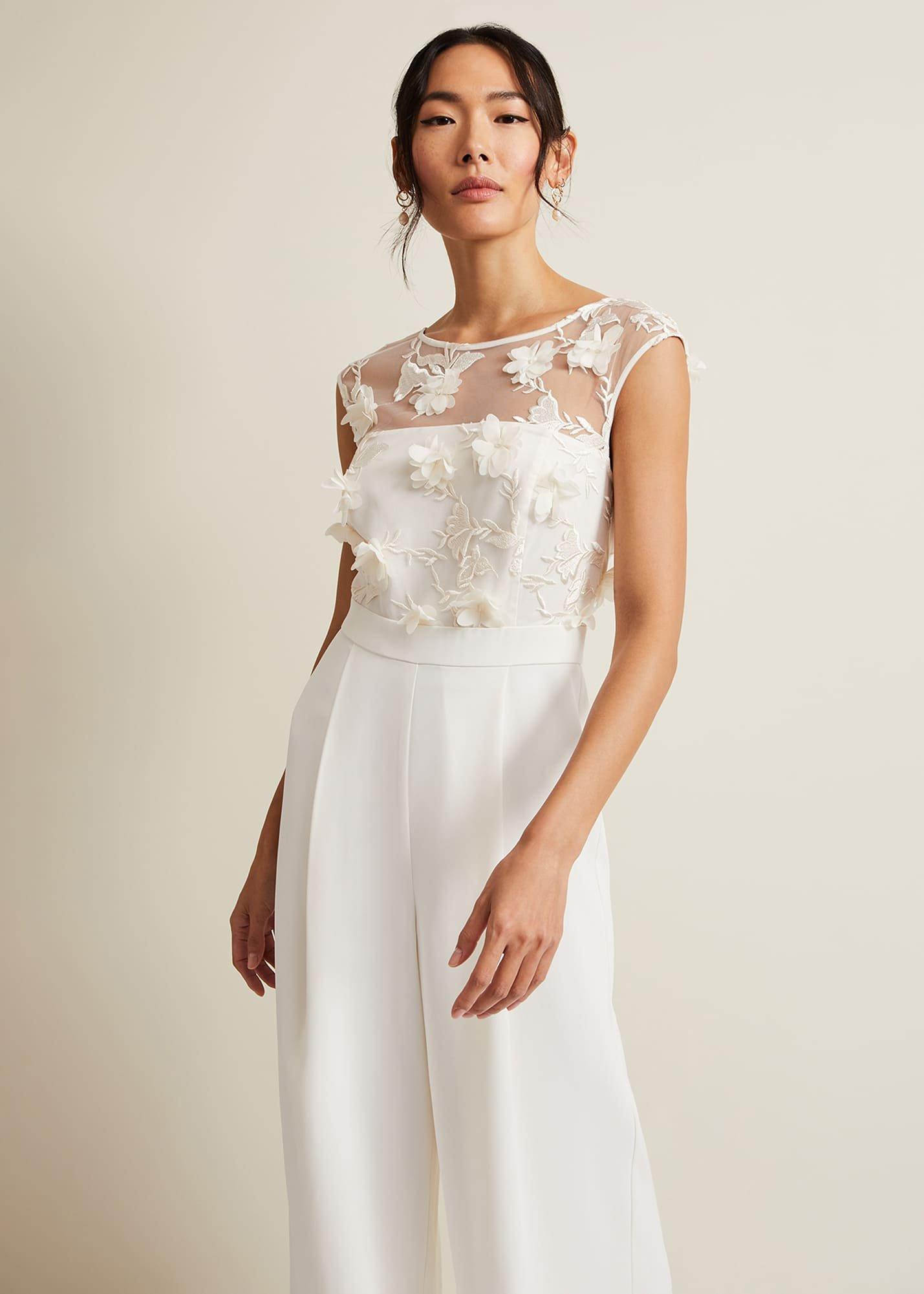 Cherie Bridal Floral Textured Jumpsuit