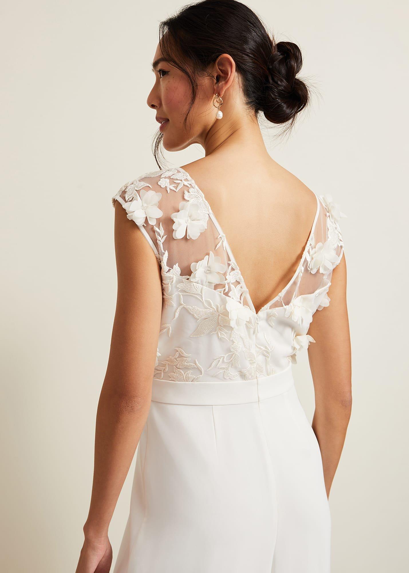 Cherie Bridal Floral Textured Jumpsuit