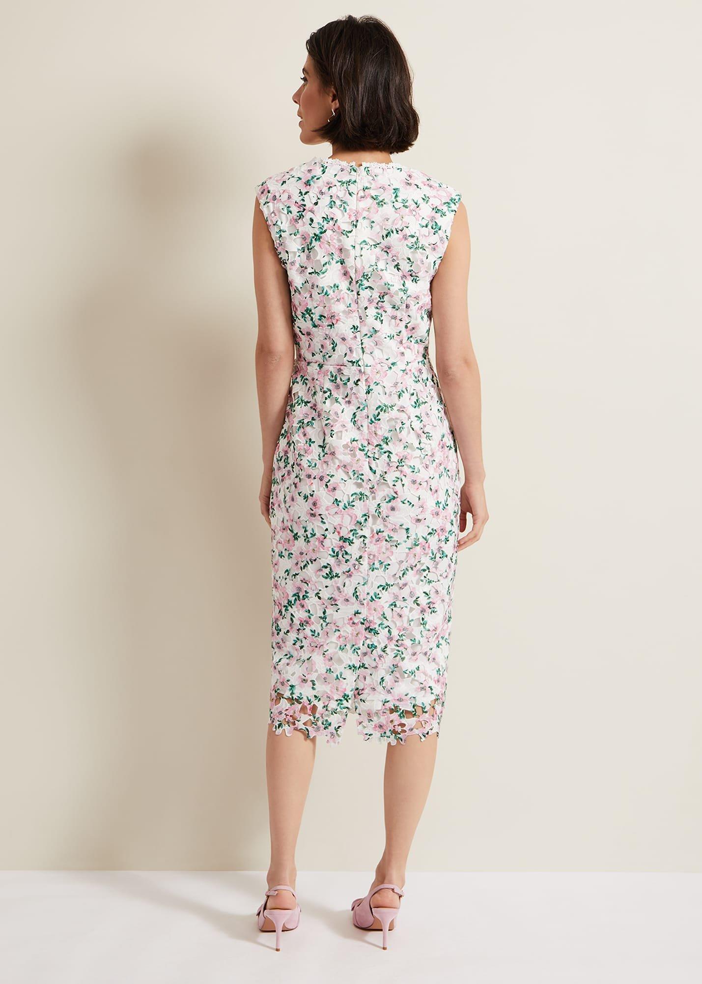 Diana Floral Lace Midi Dress