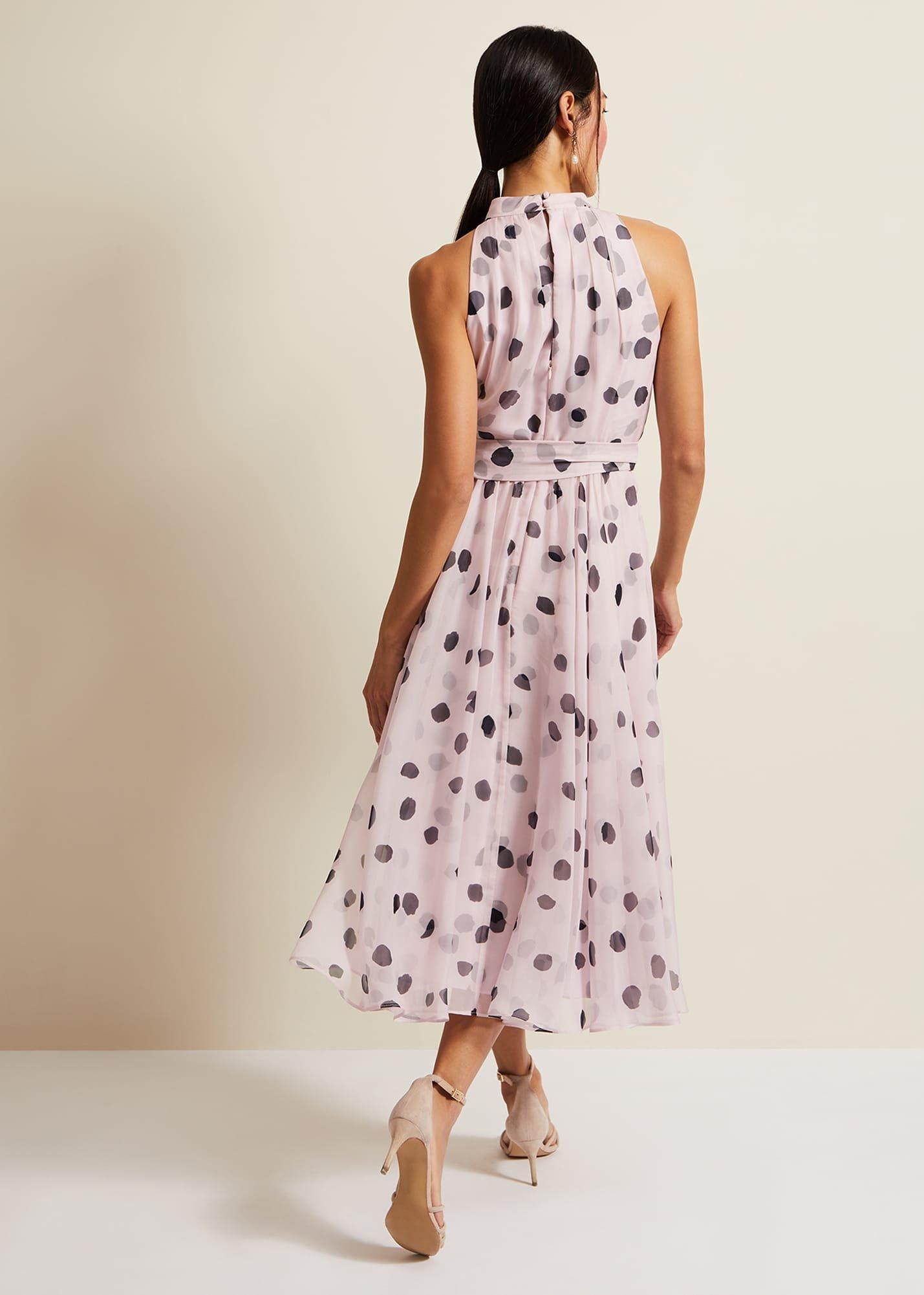 Naomi Spot Chiffon Dress