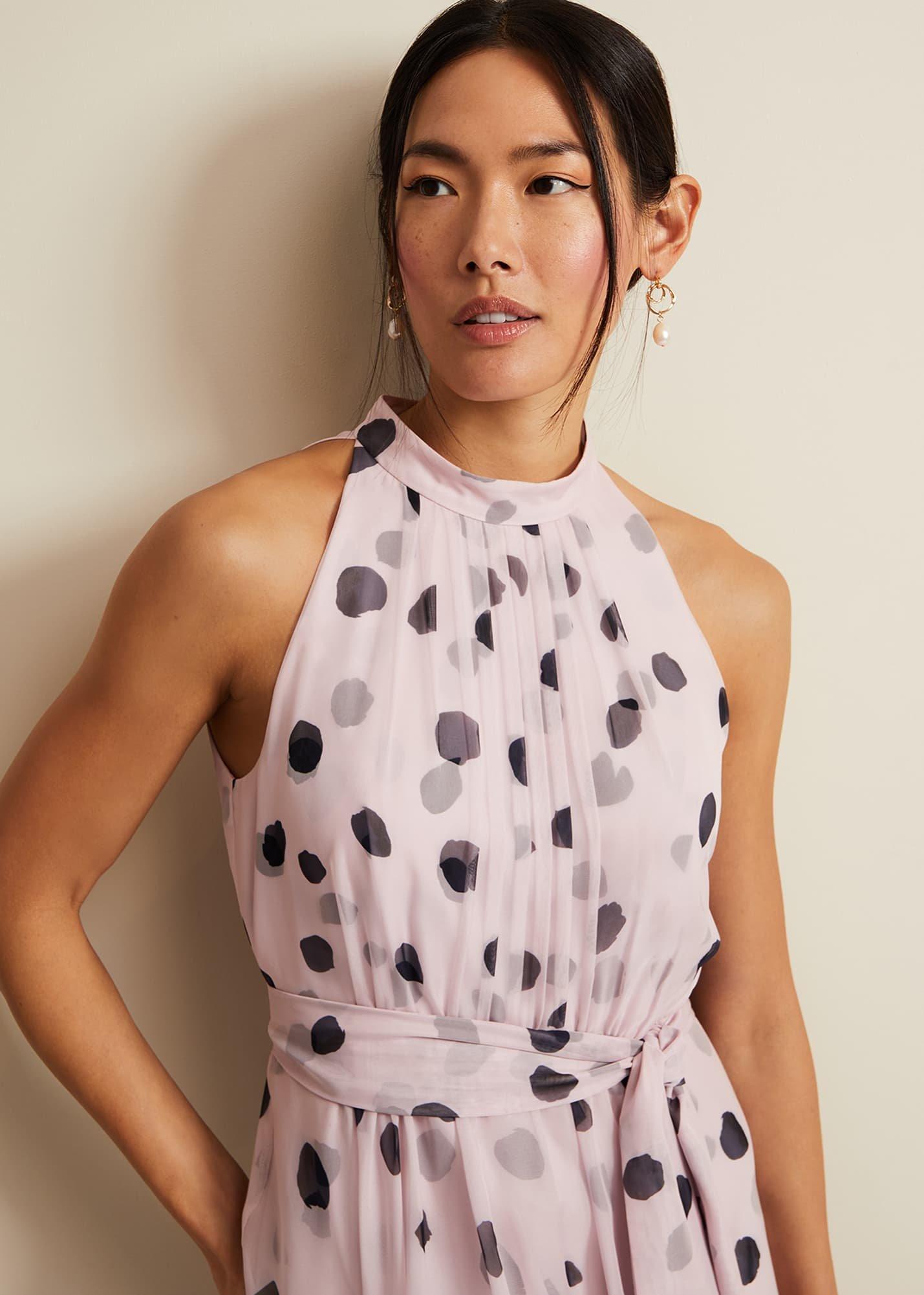 Naomi Spot Chiffon Dress