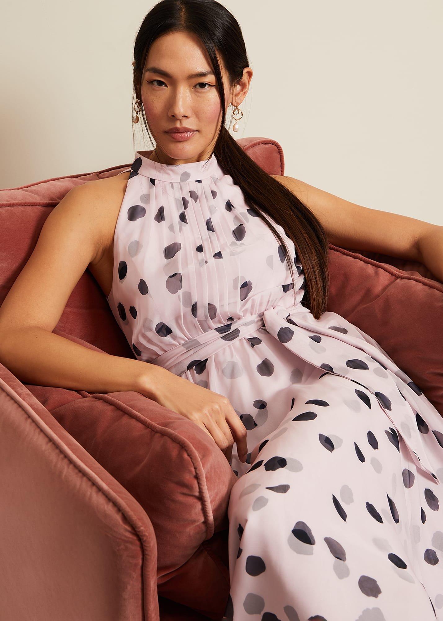 Naomi Spot Chiffon Dress