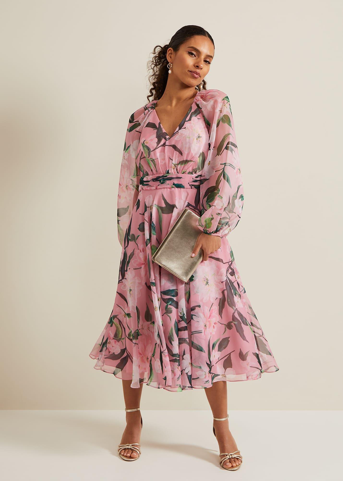 Petite Lina Printed Midi Dress