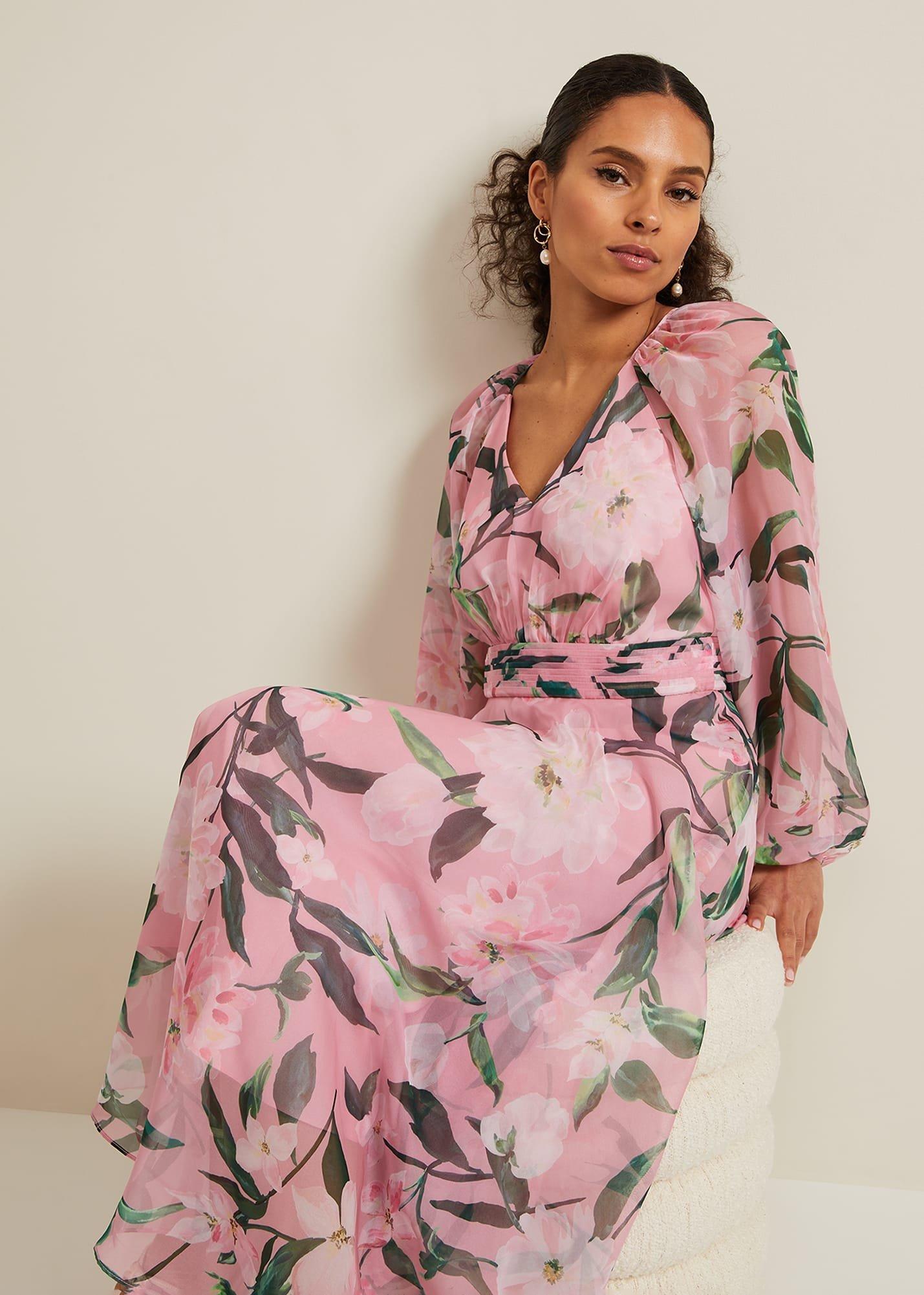 Petite Lina Printed Midi Dress