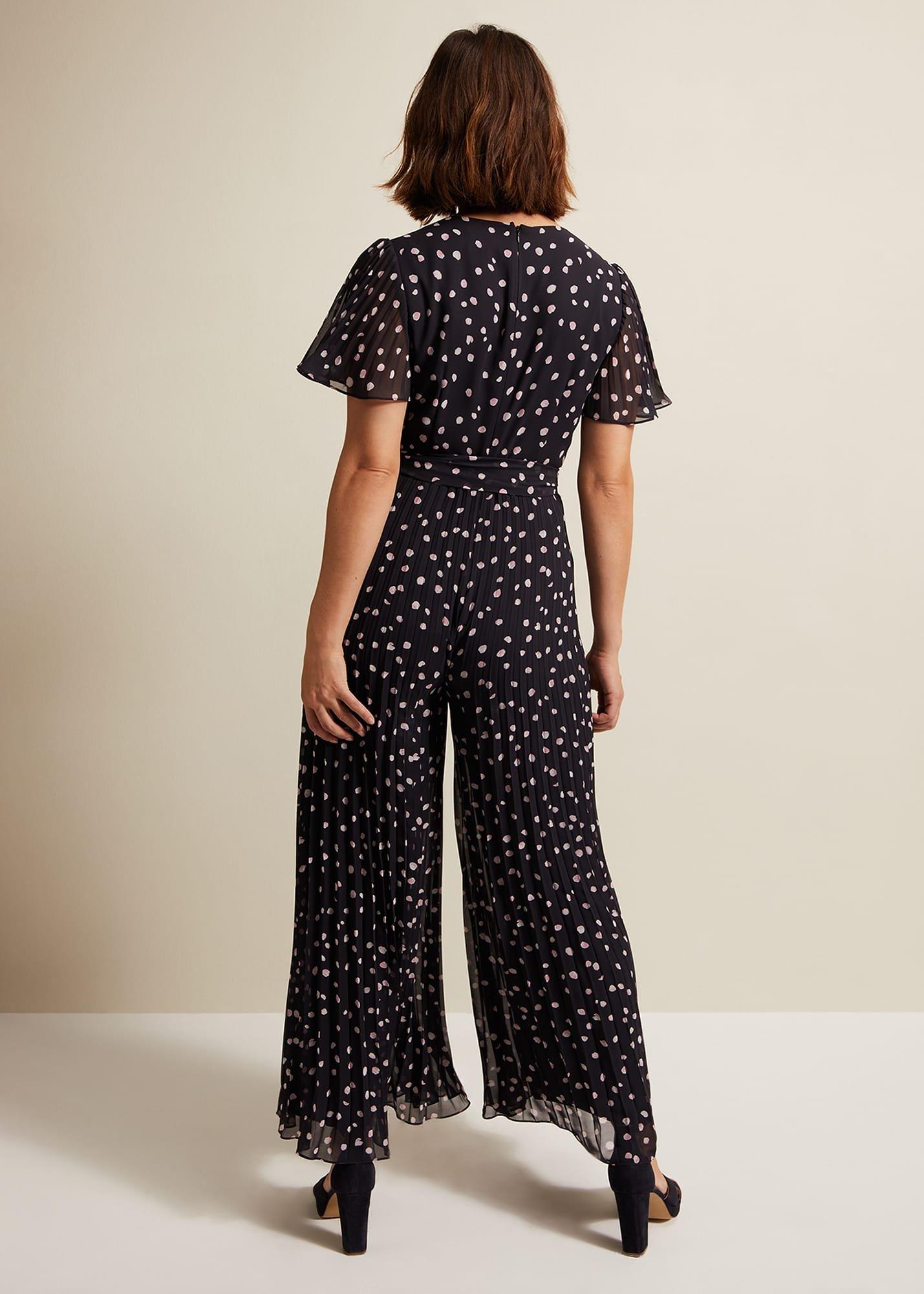 Alexandra Spot Pleat Jumpsuit