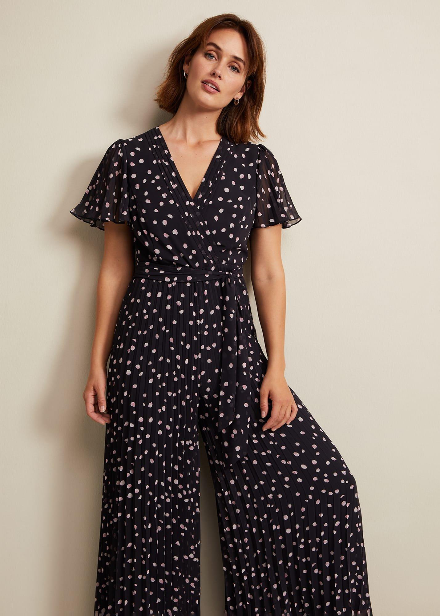 Alexandra Spot Pleat Jumpsuit