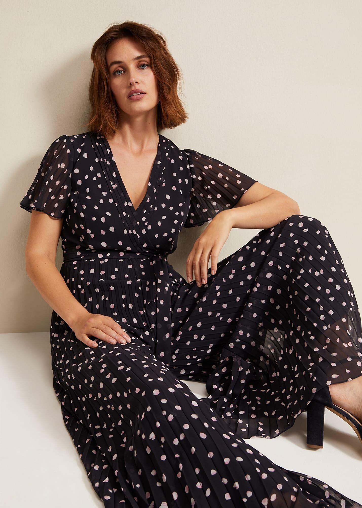 Alexandra Spot Pleat Jumpsuit