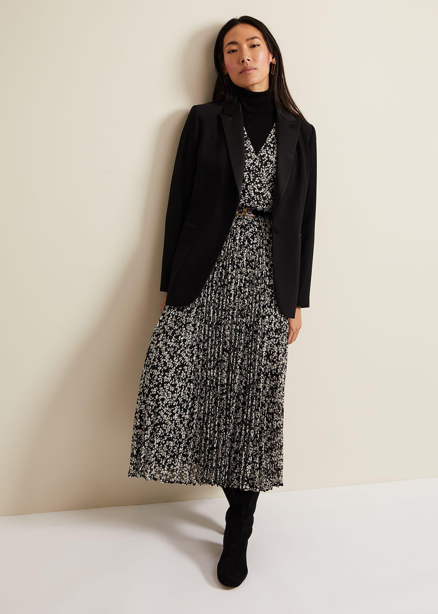 Ayana Spot Pleat Midaxi Dress