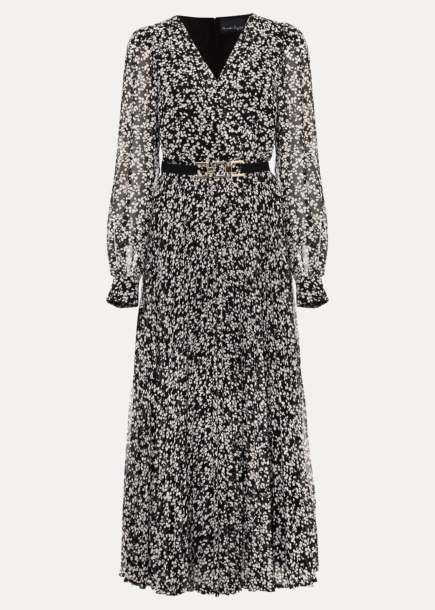 Ayana Spot Pleat Midaxi Dress