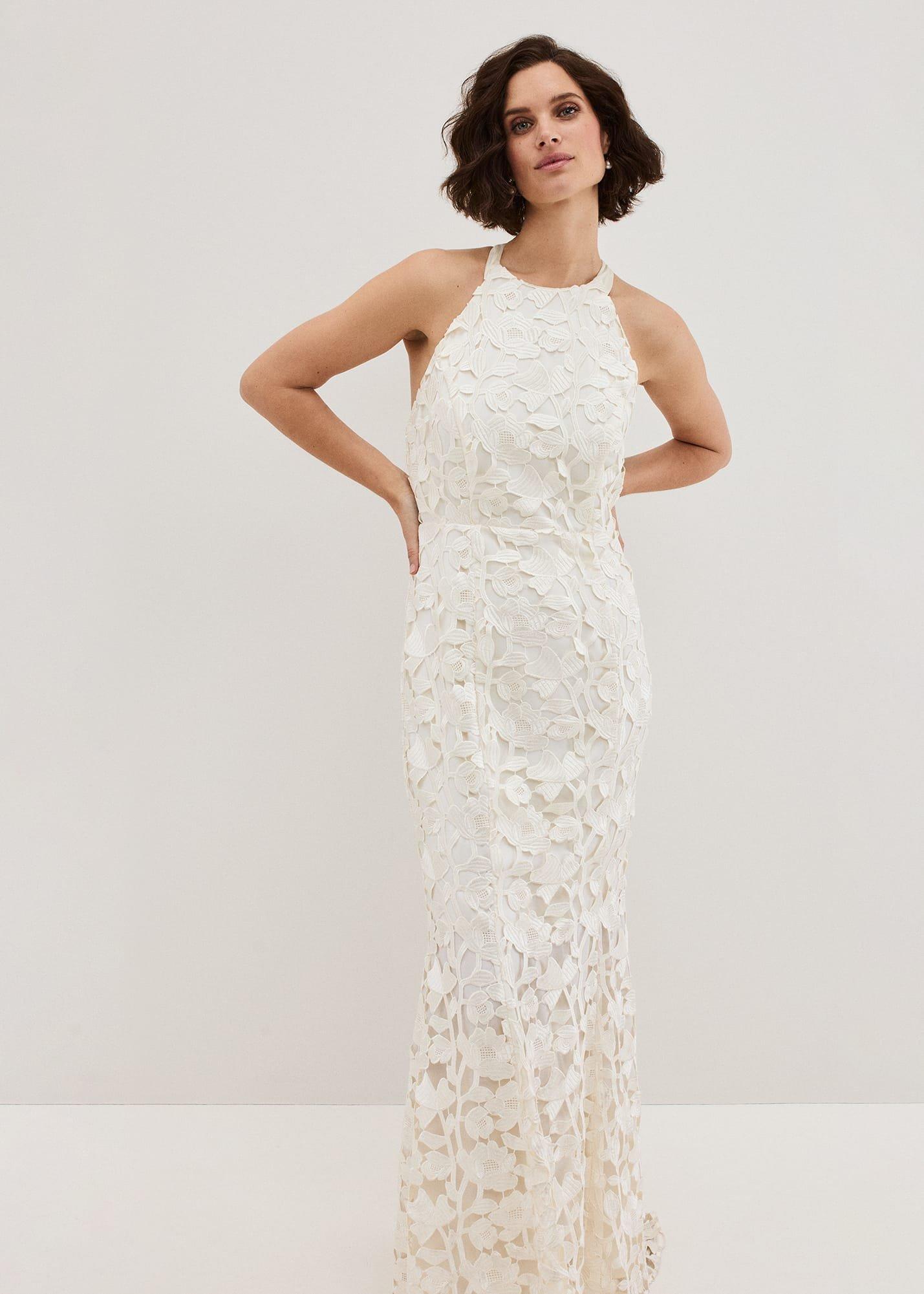 Olivia Bridal Lace Maxi Dress