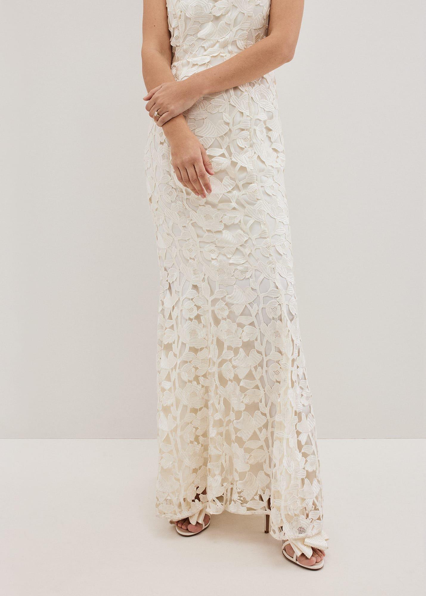 Olivia Bridal Lace Maxi Dress