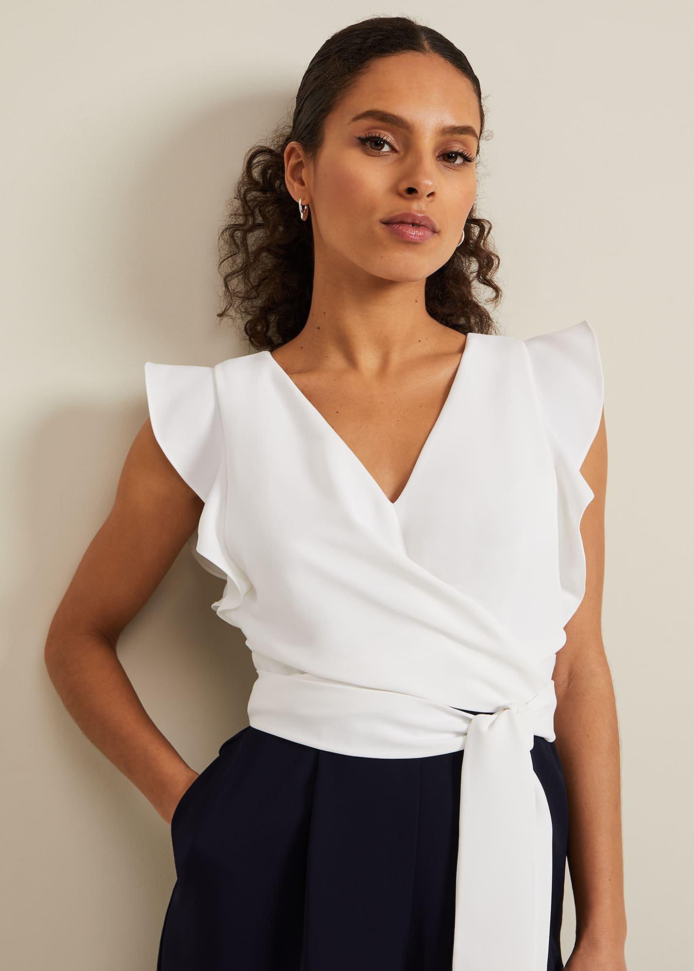 Petite Ayla Ruffle Colourblock Jumpsuit