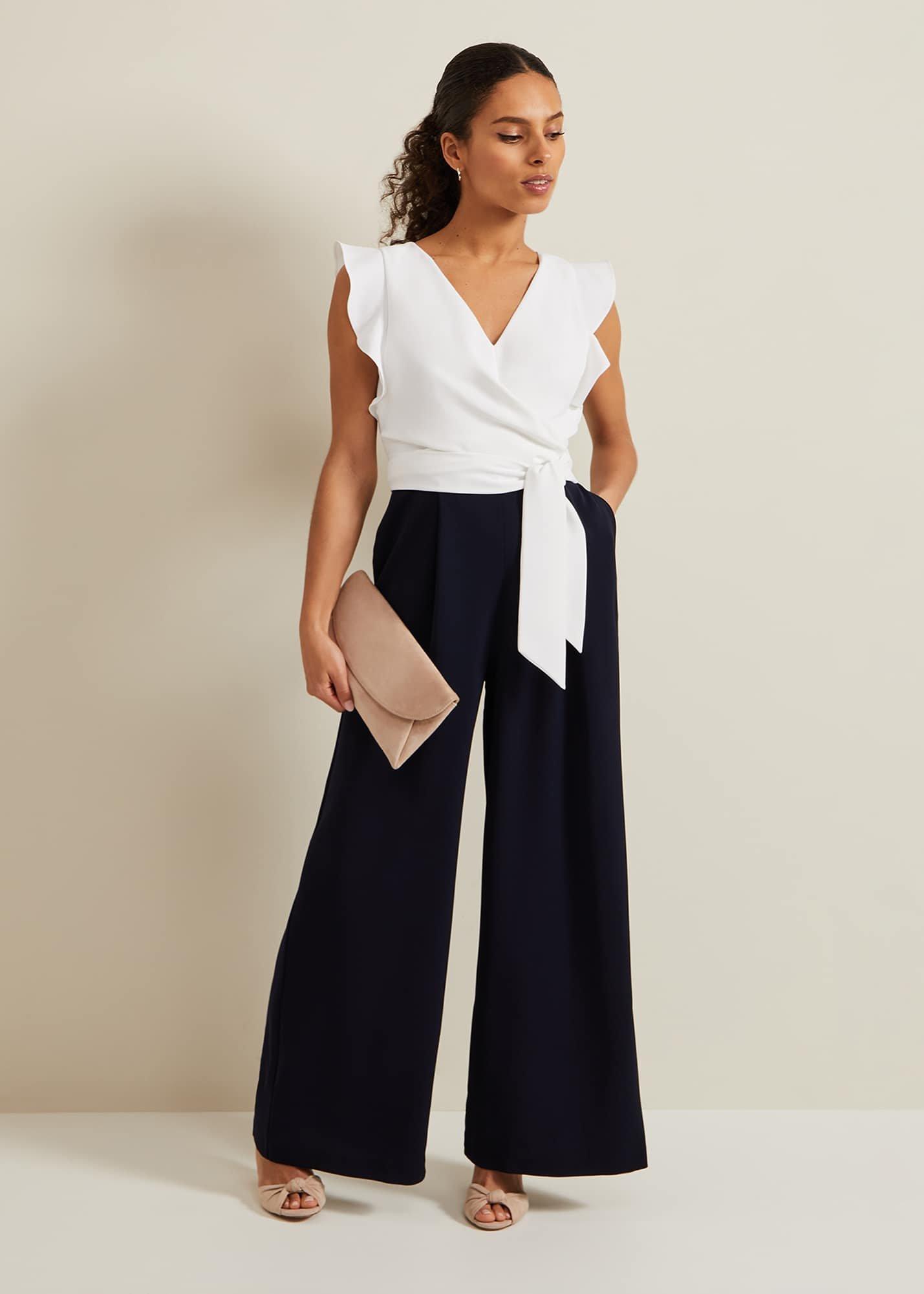 Petite Ayla Ruffle Colourblock Jumpsuit