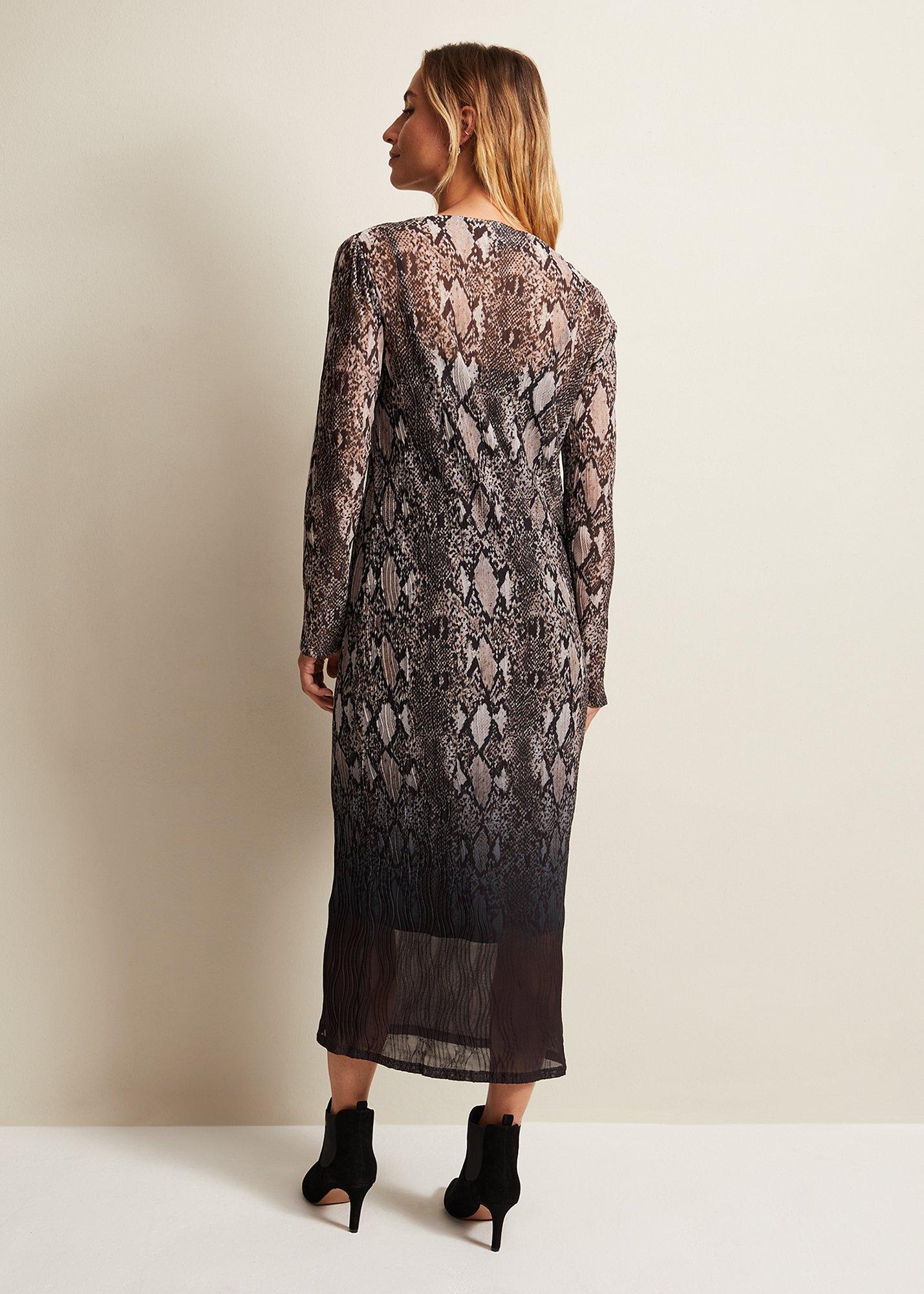 Alix Ombre Snake Midi Mesh Dress