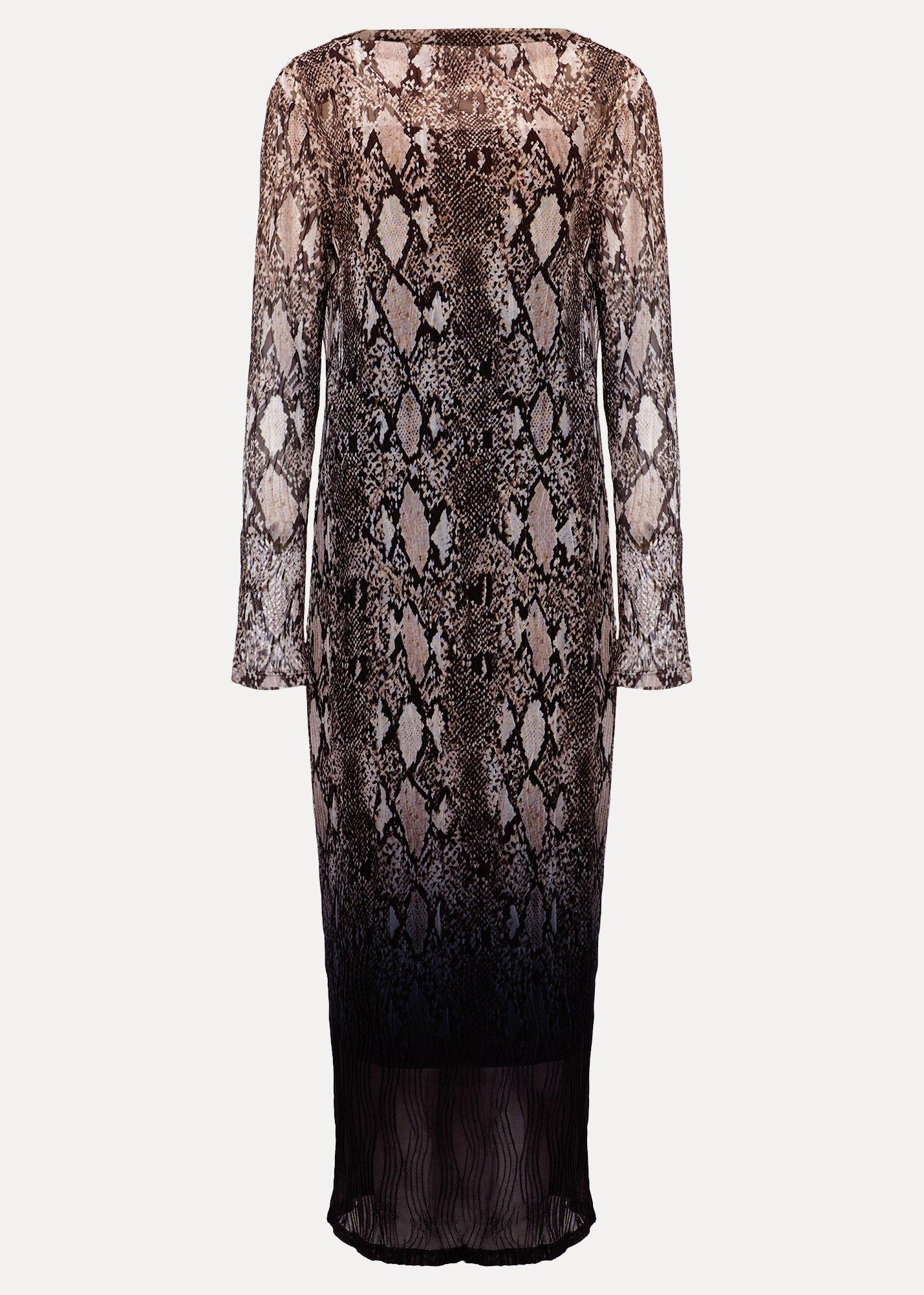Alix Ombre Snake Midi Mesh Dress