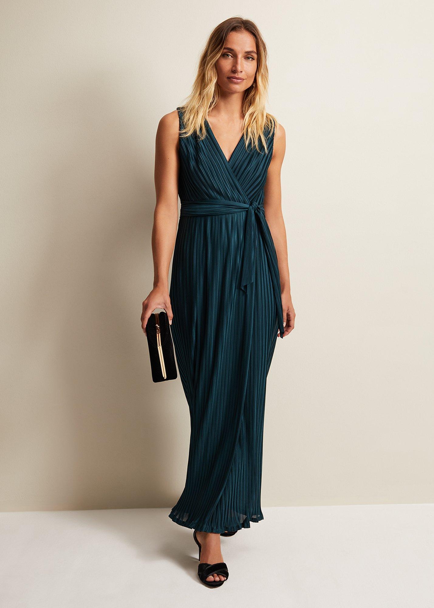 ${product-id}-Suhanna Pleated Maxi Dress-Green-${view-type}