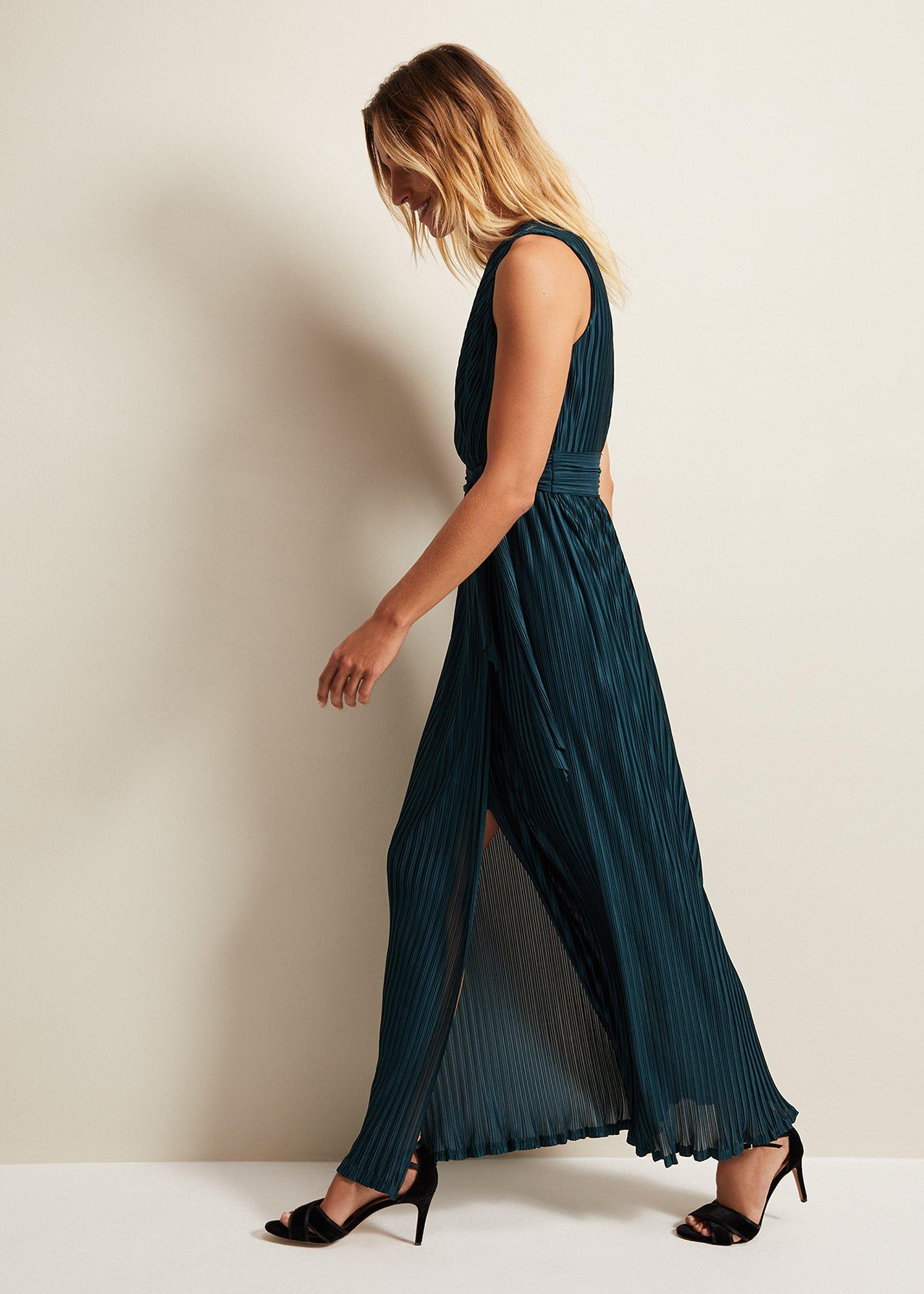 ${product-id}-Suhanna Pleated Maxi Dress-Green-${view-type}
