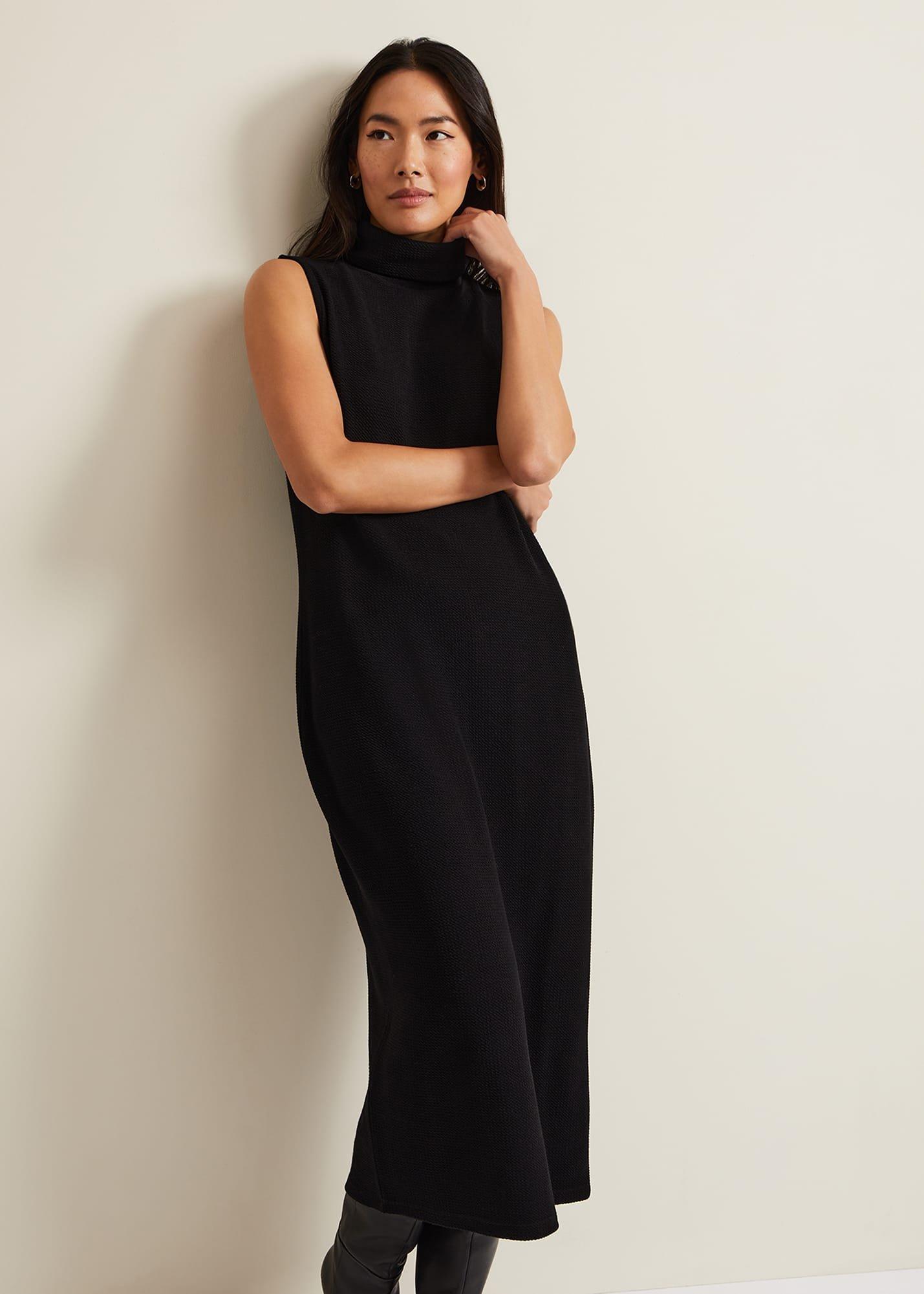 Jessica Black Jersey Bodycon Midi Dress