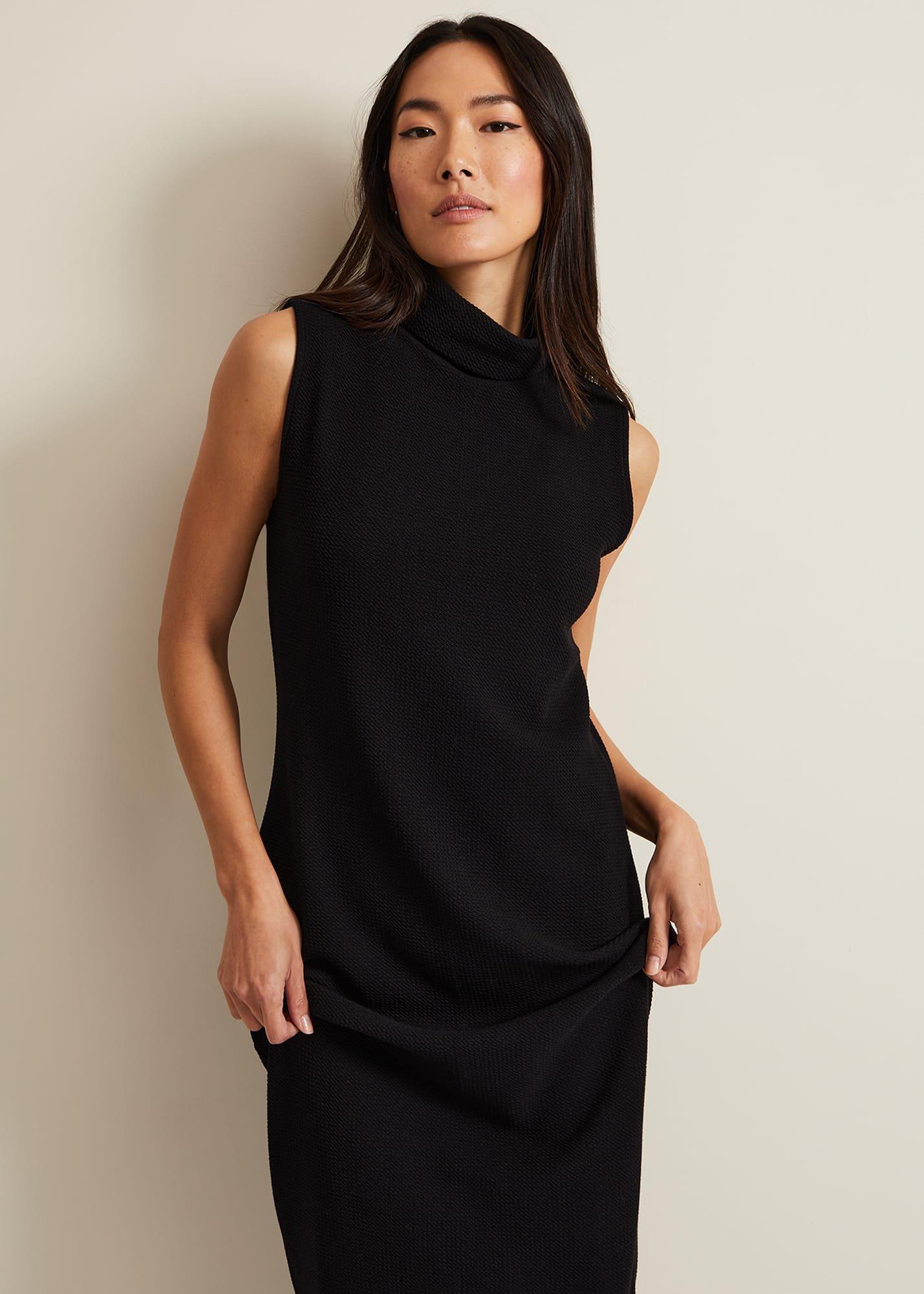 Jessica Black Jersey Bodycon Midi Dress