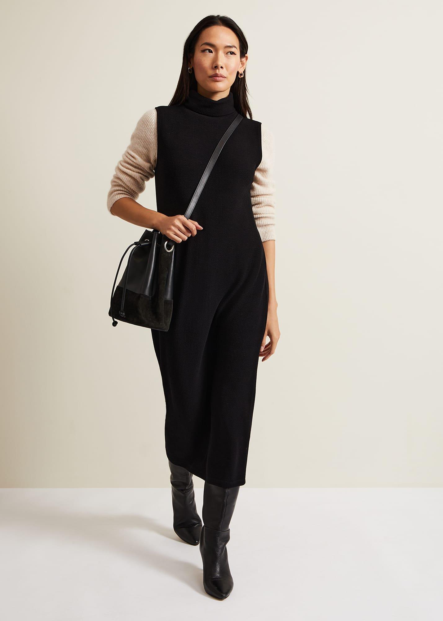 Jessica Black Jersey Bodycon Midi Dress