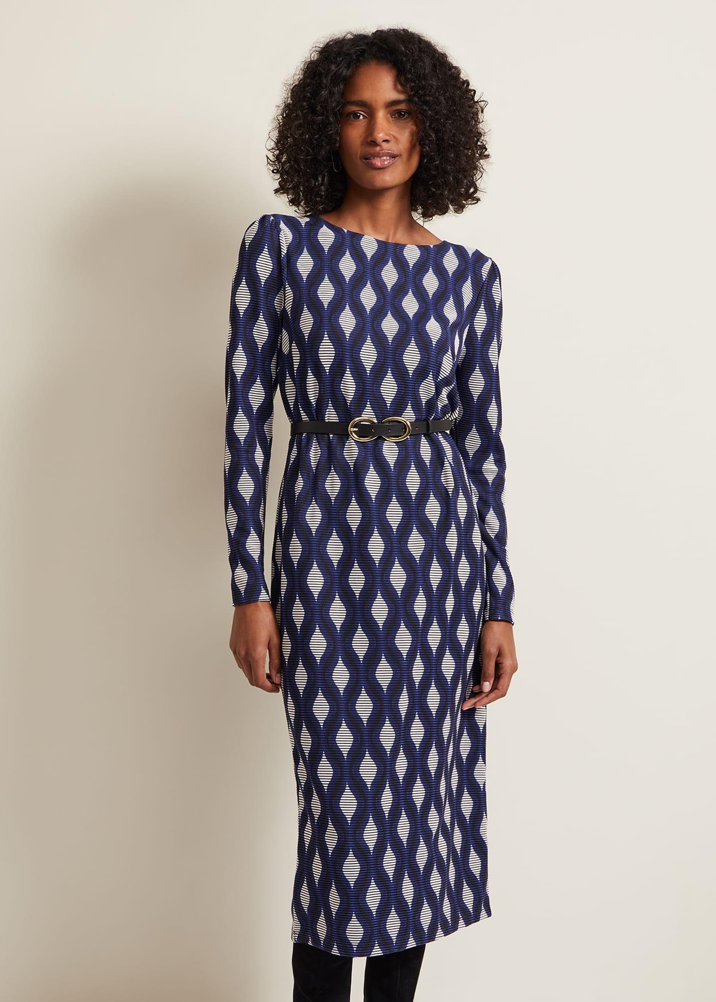 Kelly Geo Midi Shift Dress