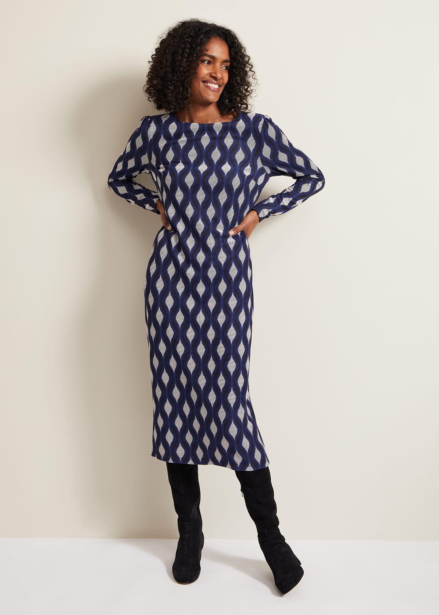 Kelly Geo Midi Shift Dress