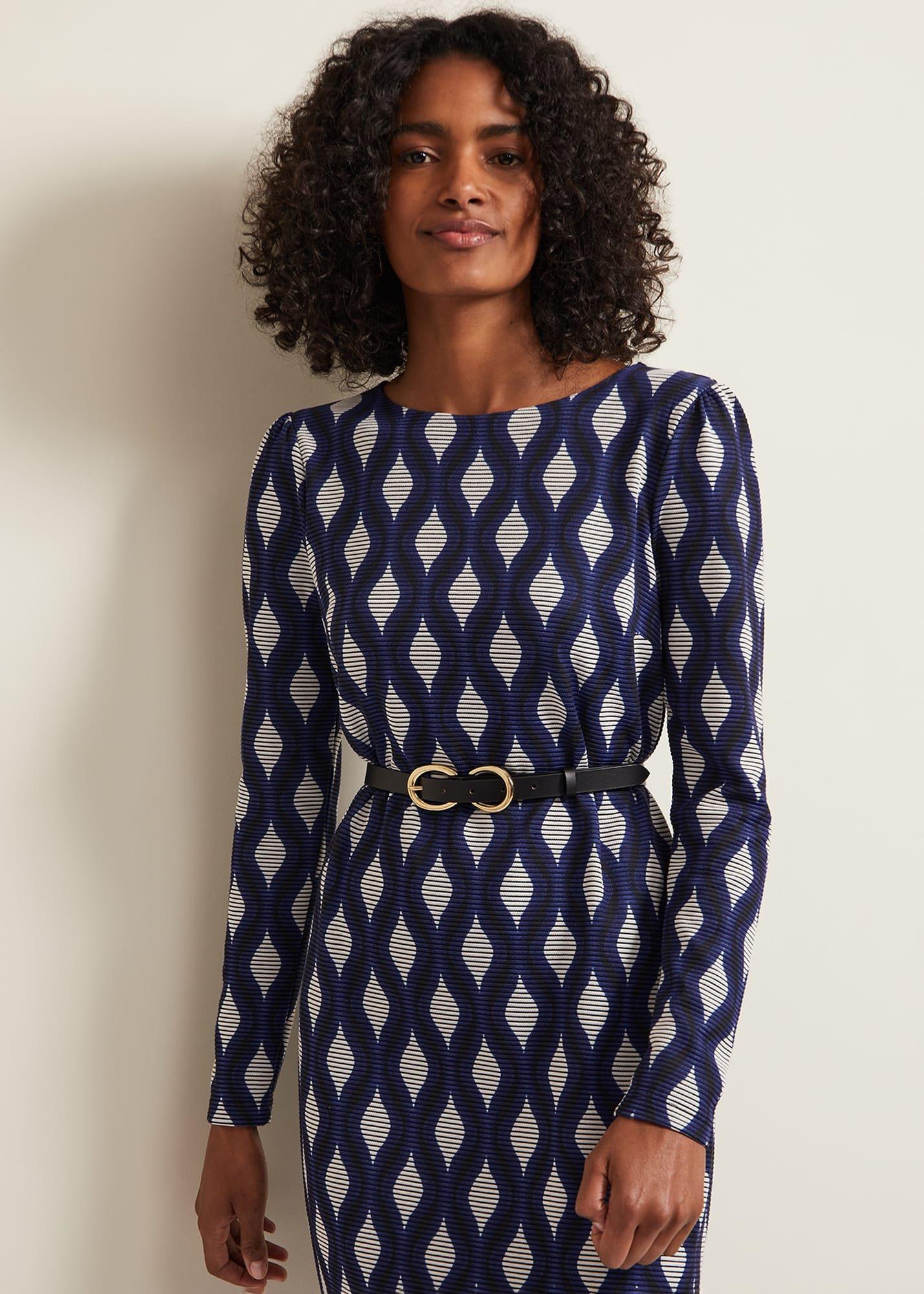 Kelly Geo Midi Shift Dress