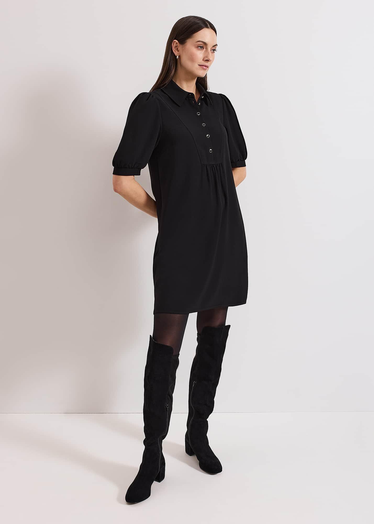 Claudia Button Swing Mini Dress