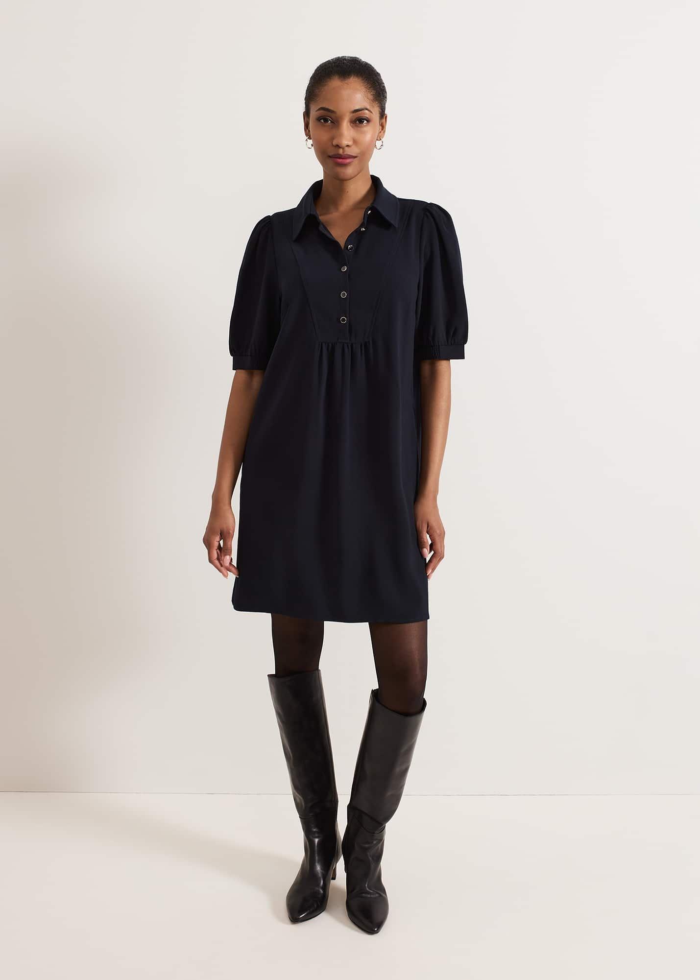 Claudia Button Swing Mini Dress