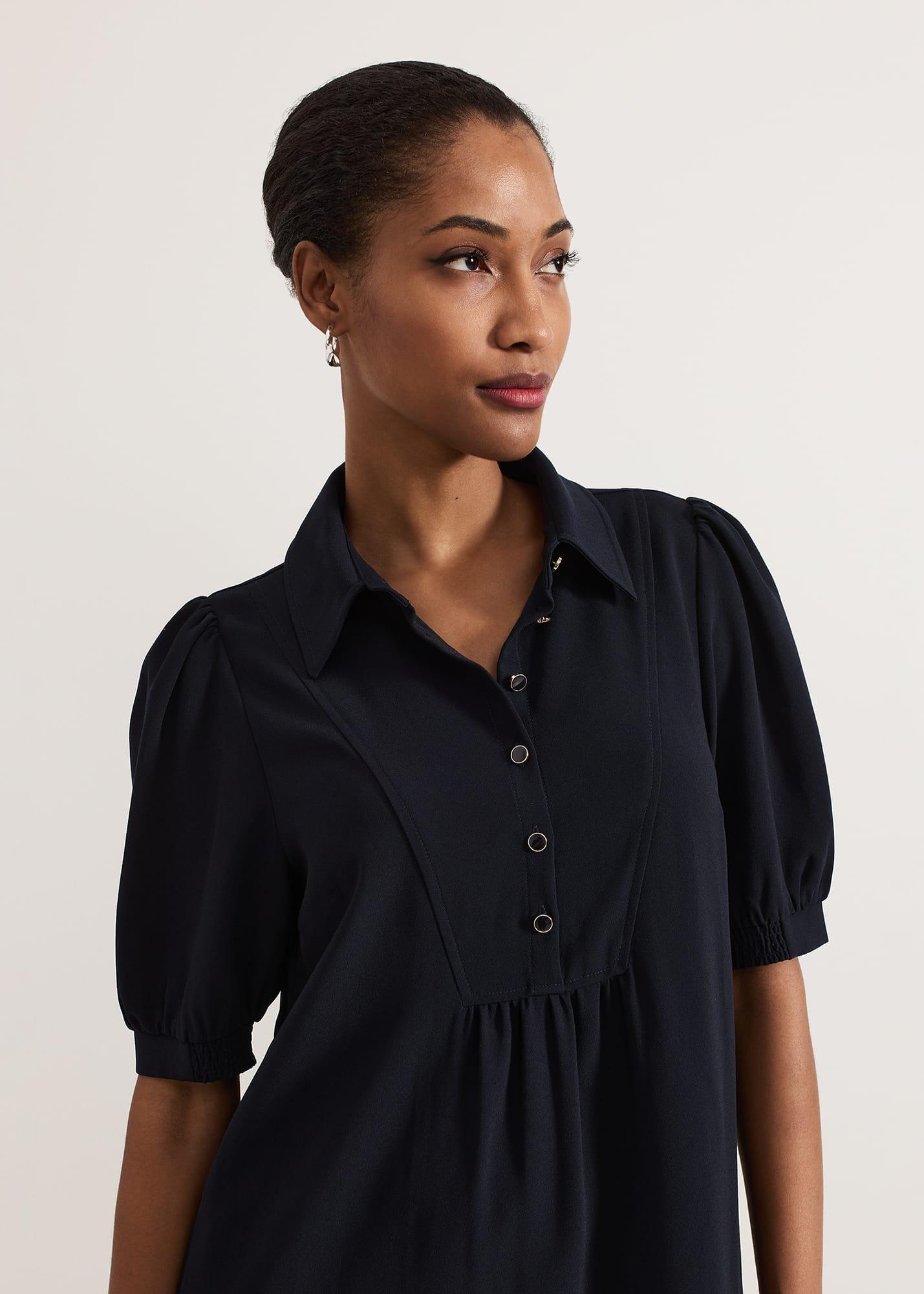 Claudia Button Swing Mini Dress