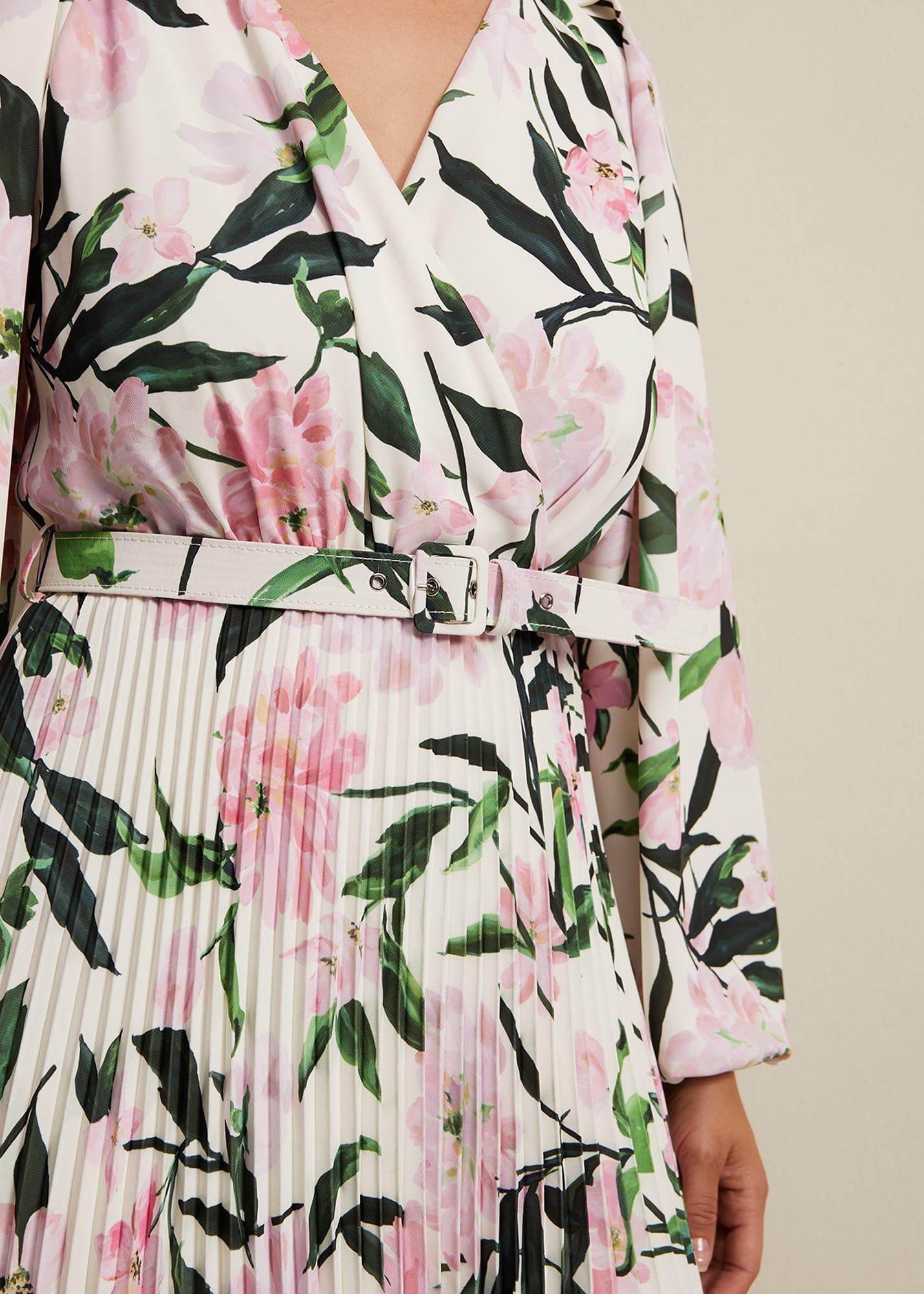 Penny Floral Pleat Midi Dress