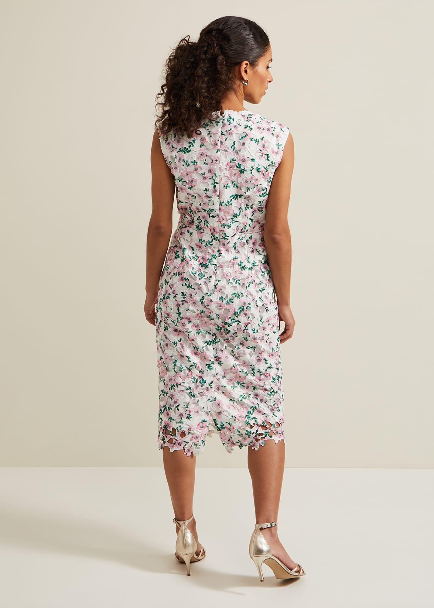 Petite Diana Floral Lace Midi Dress