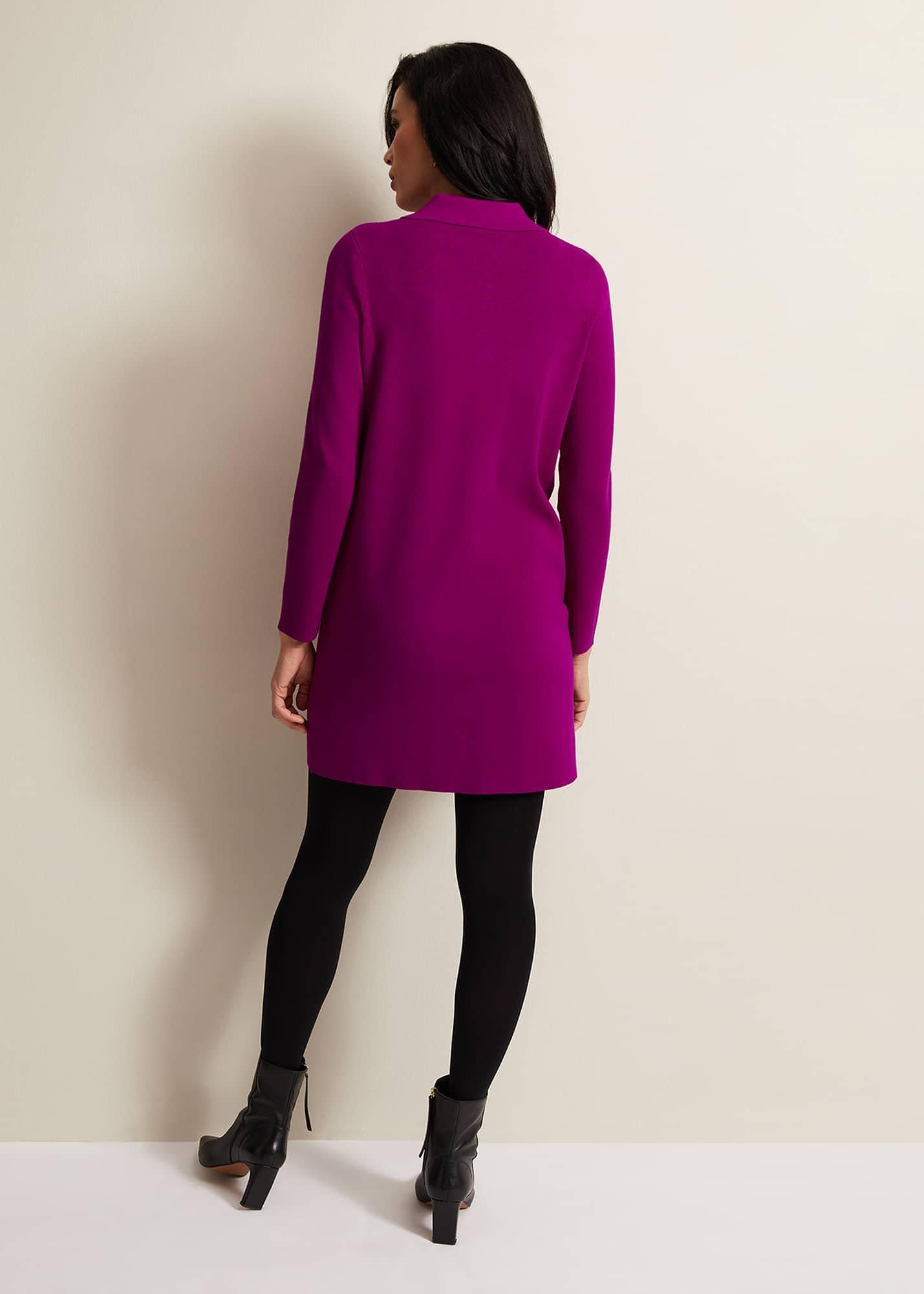 Azealia Fine Knit Collared Tunic Dress