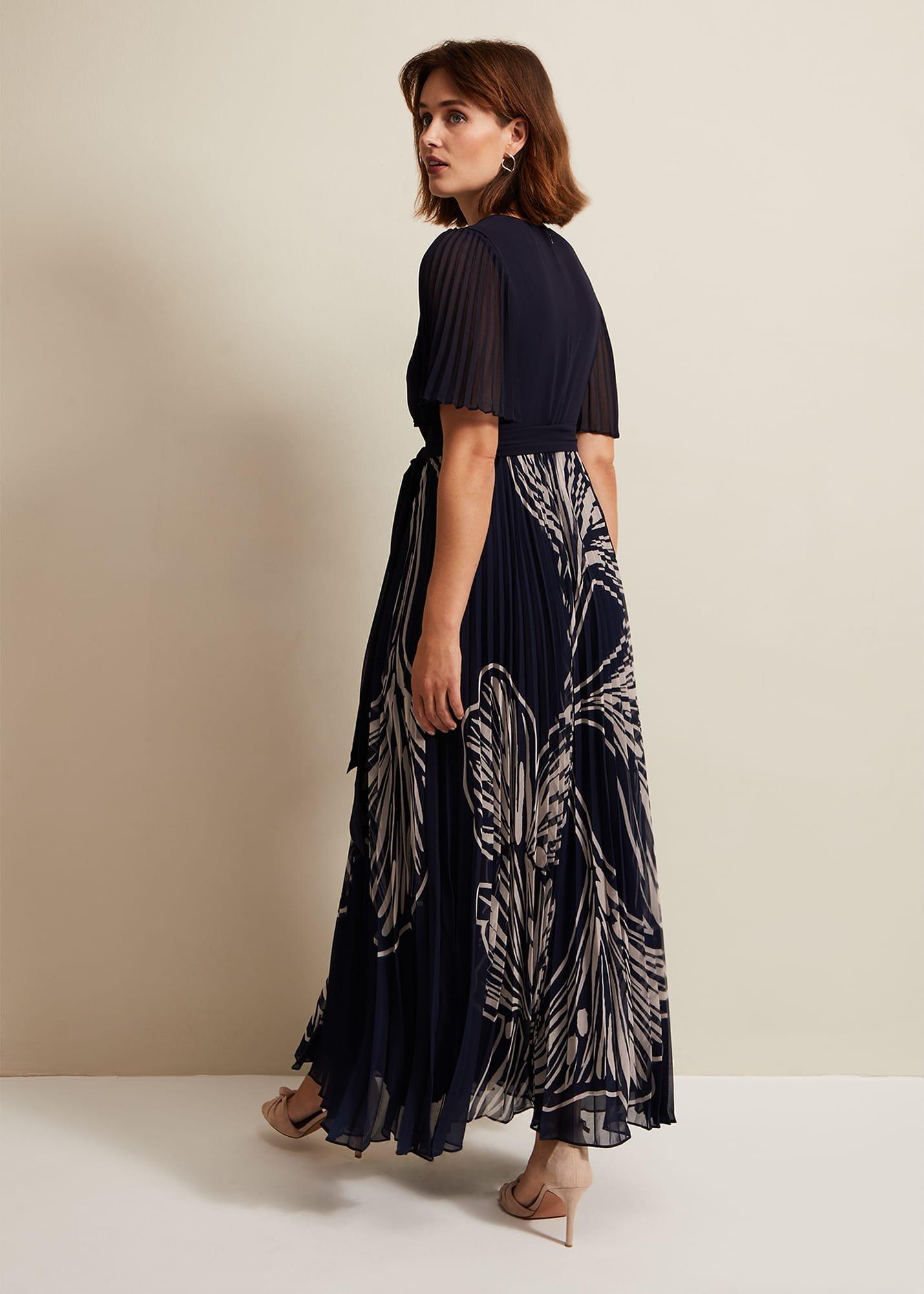 Abigail Printed Pleat Midaxi Dress