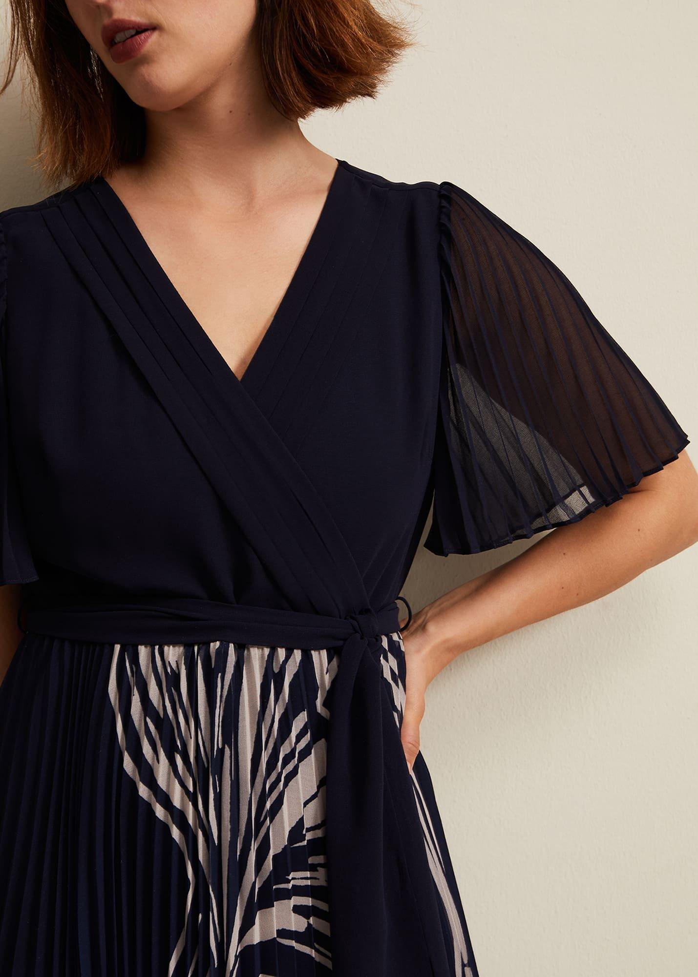 Abigail Printed Pleat Midaxi Dress