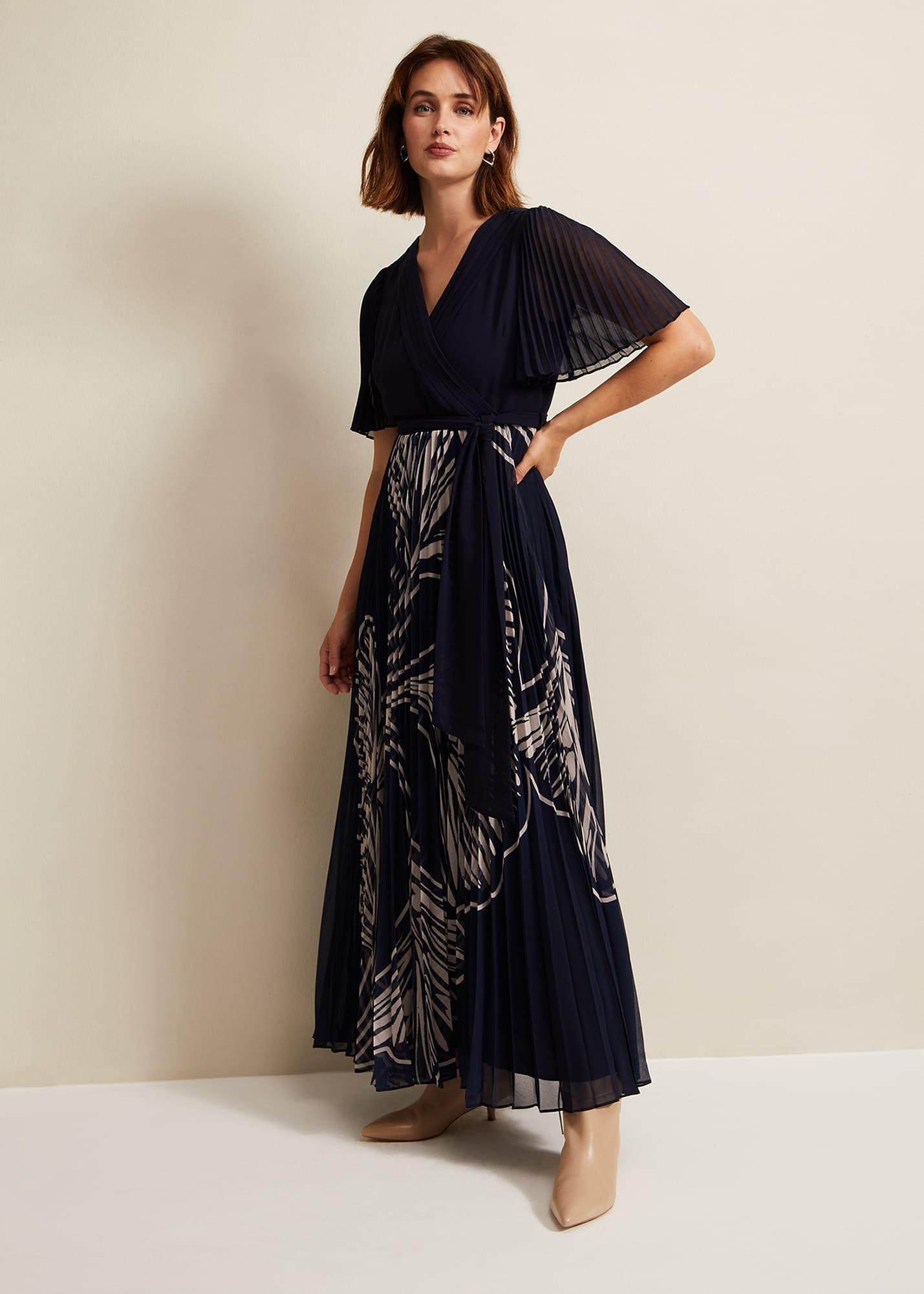 Abigail Printed Pleat Midaxi Dress