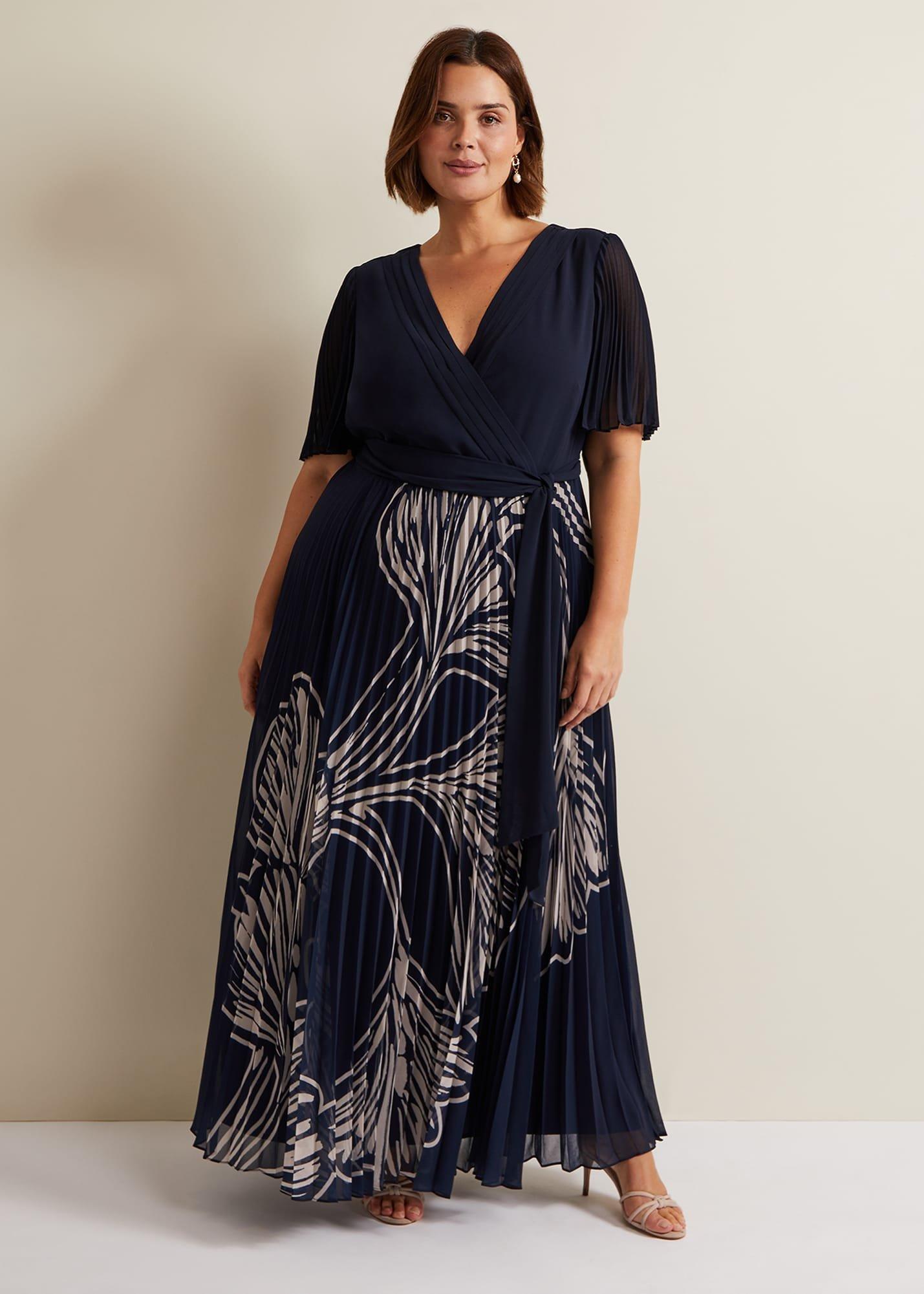 Abigail Printed Pleat Midaxi Dress